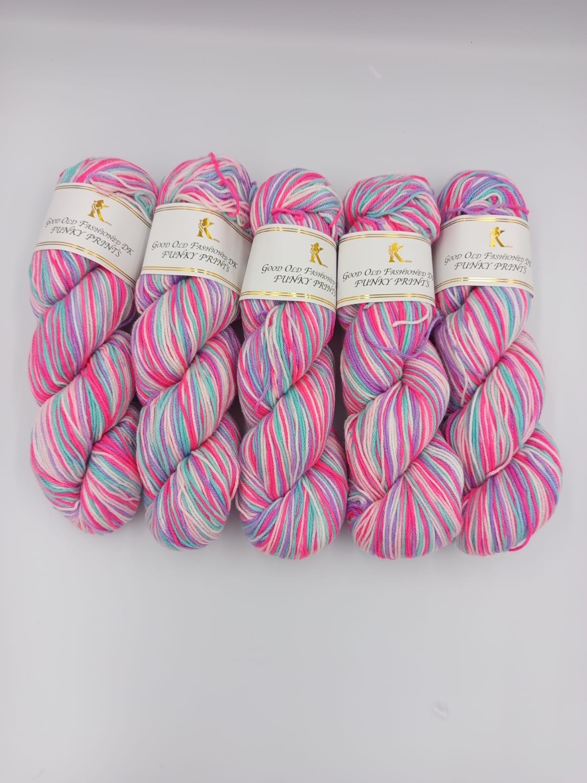 Knitco Funky Prints Hanks 5 x 100g - 280m - 100% Acrylic Knitting Crochet Yarn