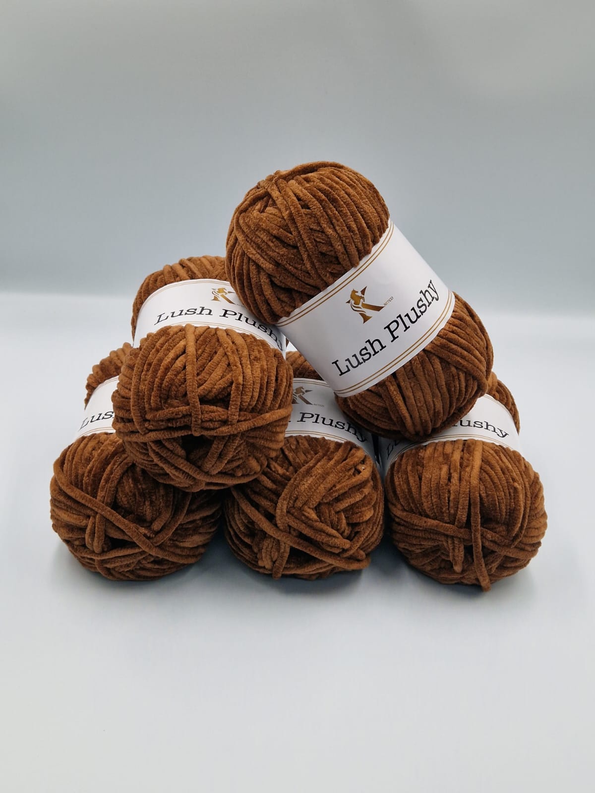 Knitco Lushy Plushy 5 x 100g - 100m - 100% Polyester Knitting Crochet Yarn