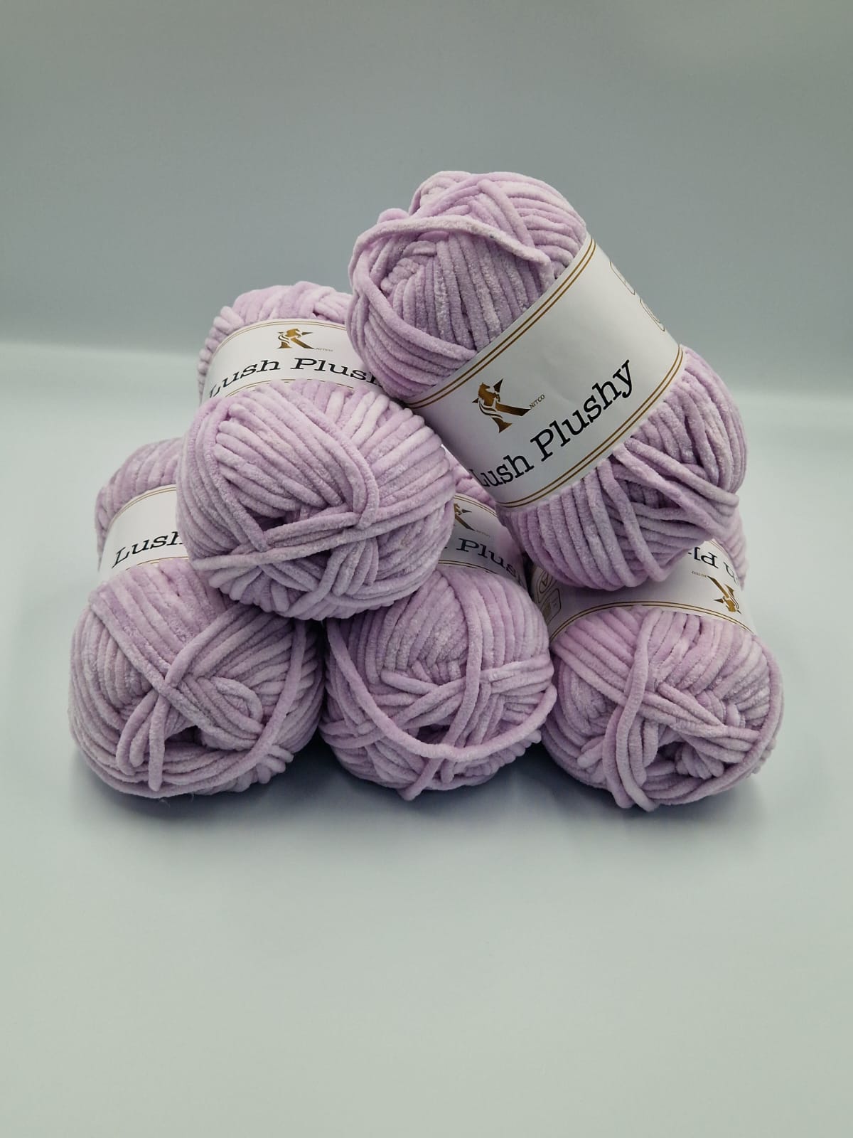 Knitco Lushy Plushy 5 x 100g - 100m - 100% Polyester Knitting Crochet Yarn