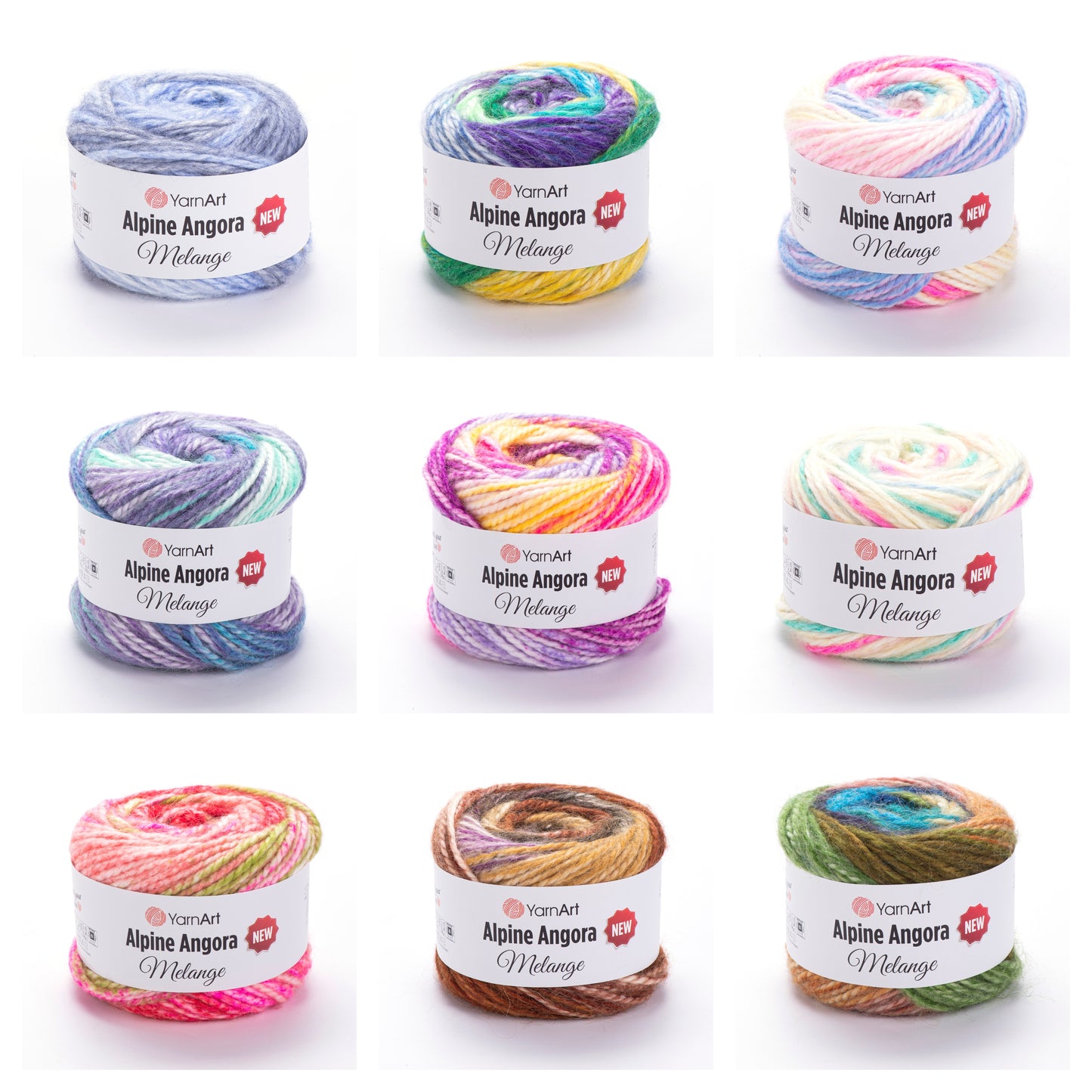 YarnArt Alpine Angora Melange 3 x 150g - 150m - 20% Wool - 80% Acrylic Chunky Knitting Crochet Yarn