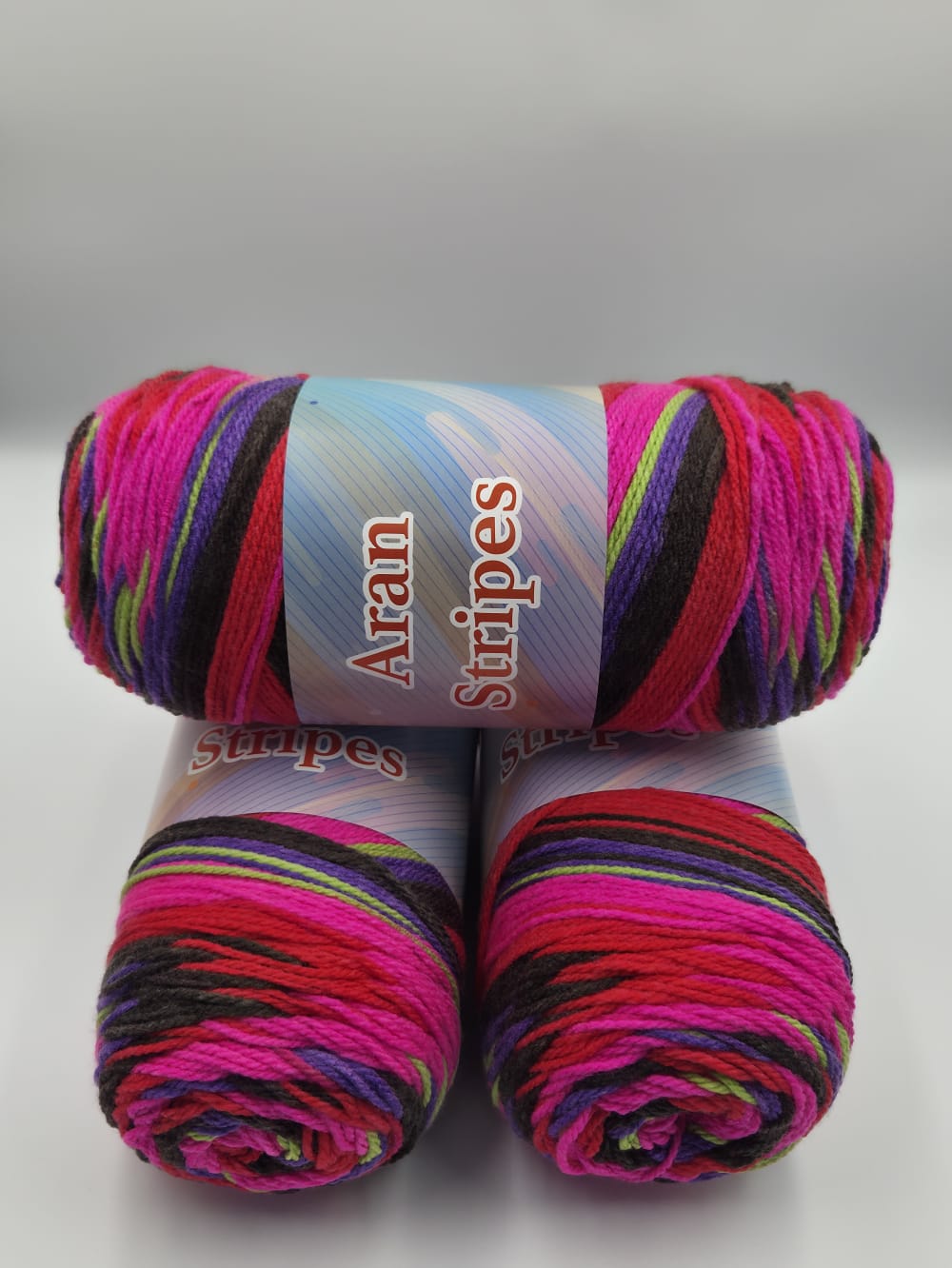 Knitco Aran Stripes 1 x 200g - 472m - 100% Acrylic Long Ball Knitting Crochet Yarn