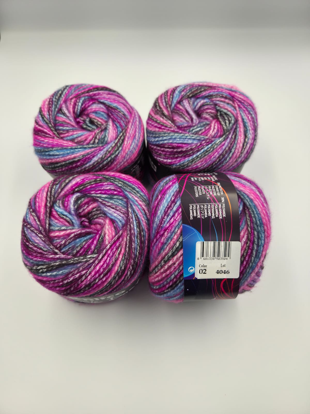 Knitco Cosmic Dust 4 x 100g - 100m - 10% Wool - 30% Acrylic - 25% Polyester - 35% Polyamide Knitting Crochet Yarn