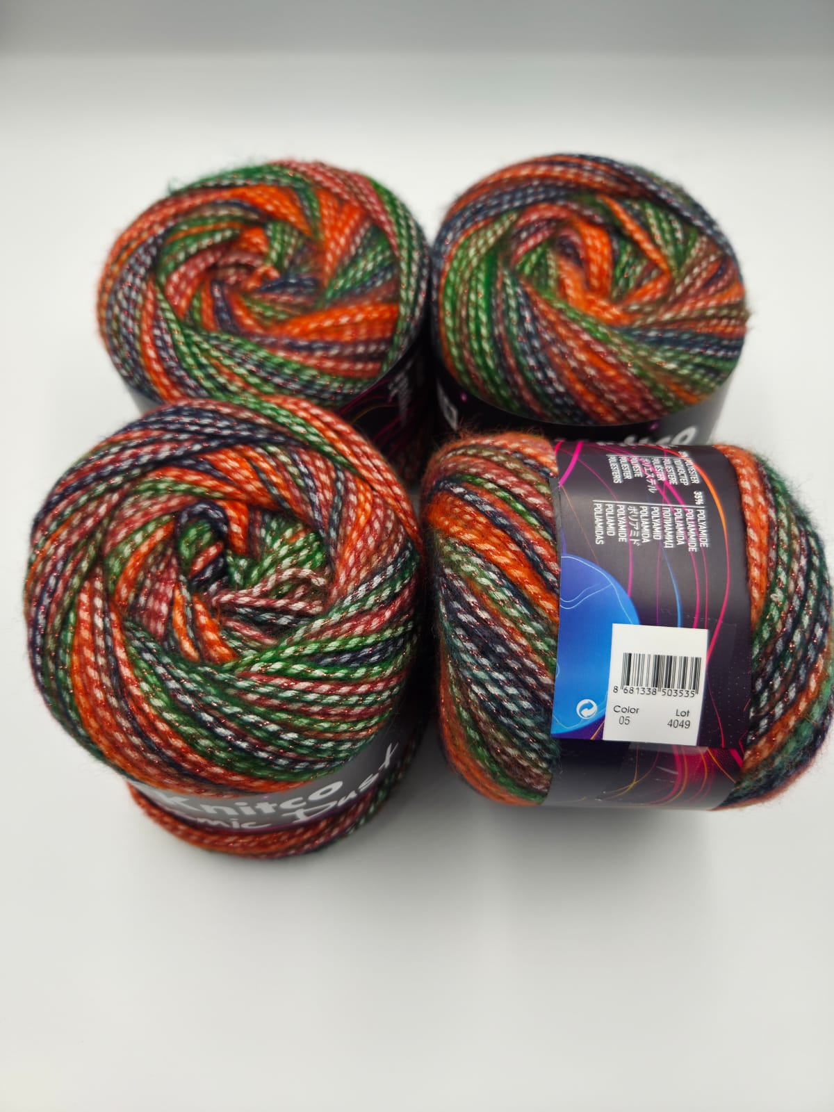 Knitco Cosmic Dust 4 x 100g - 100m - 10% Wool - 30% Acrylic - 25% Polyester - 35% Polyamide Knitting Crochet Yarn