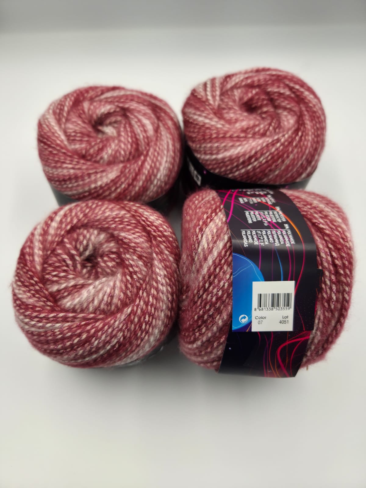 Knitco Cosmic Dust 4 x 100g - 100m - 10% Wool - 30% Acrylic - 25% Polyester - 35% Polyamide Knitting Crochet Yarn
