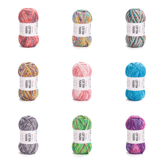 YarnArt Cotton Fusion 5 x 100g - 225m - 100% Cotton Knitting Crochet Yarn
