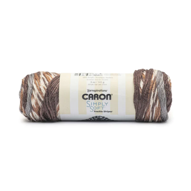 Caron Simply Soft Freckle Stripes 3 x 141g - 215m - 100% Acrylic Knitting Crochet Yarn
