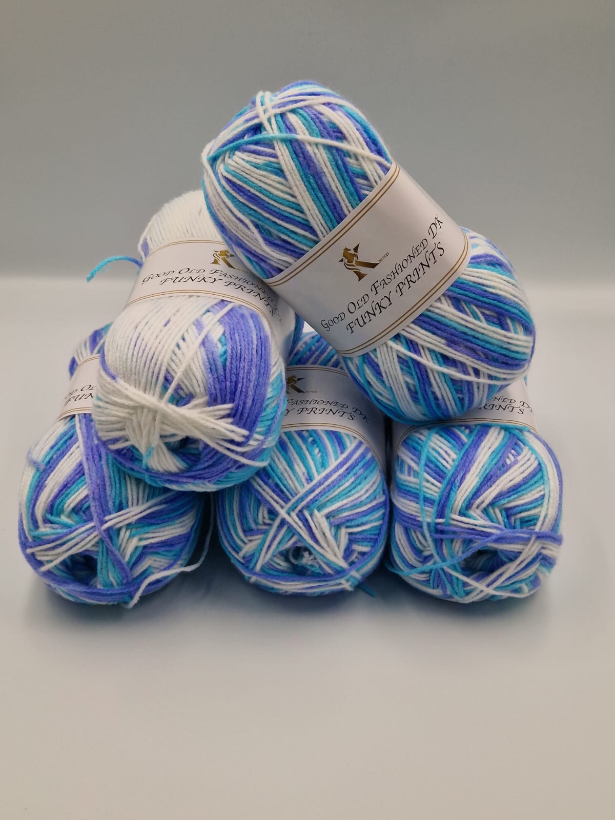 Knitco Good Old Fashioned Funky Prints DK 5 x 100g - 100% Acrylic Knitting Crochet Yarn