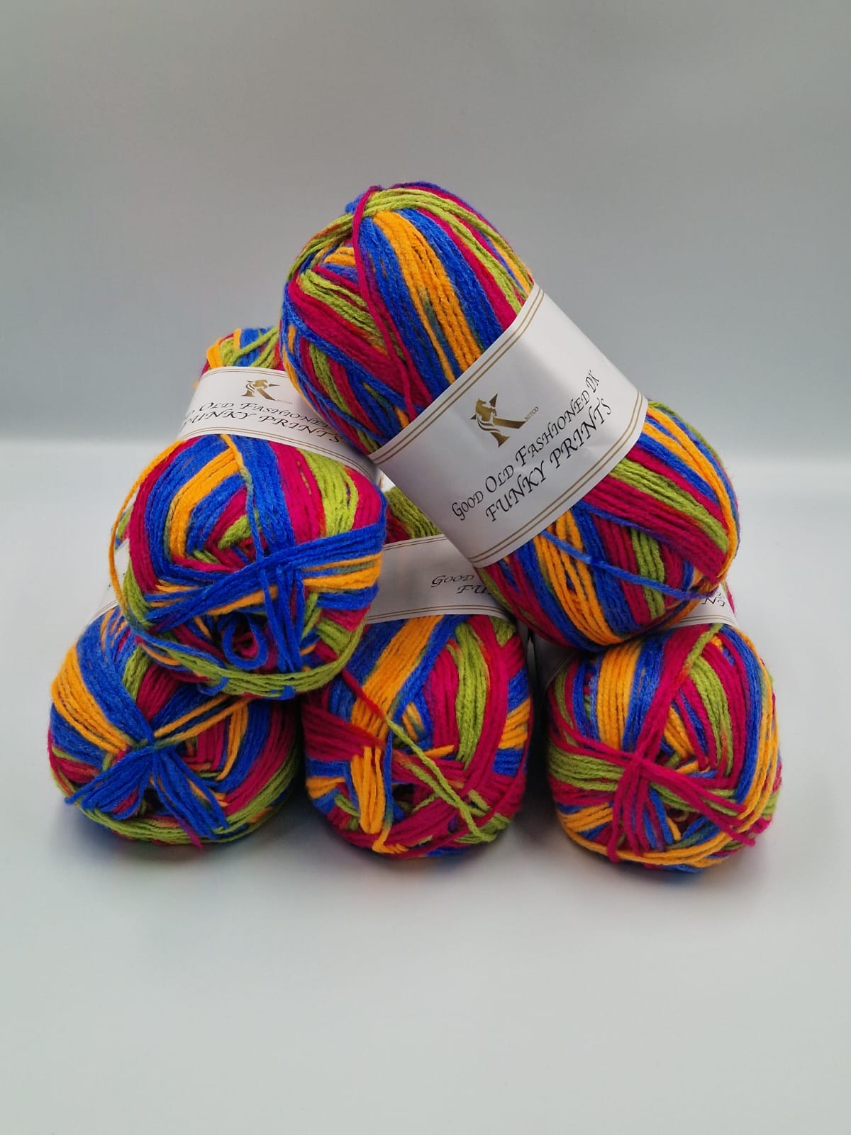Knitco Good Old Fashioned Funky Prints DK 5 x 100g - 100% Acrylic Knitting Crochet Yarn