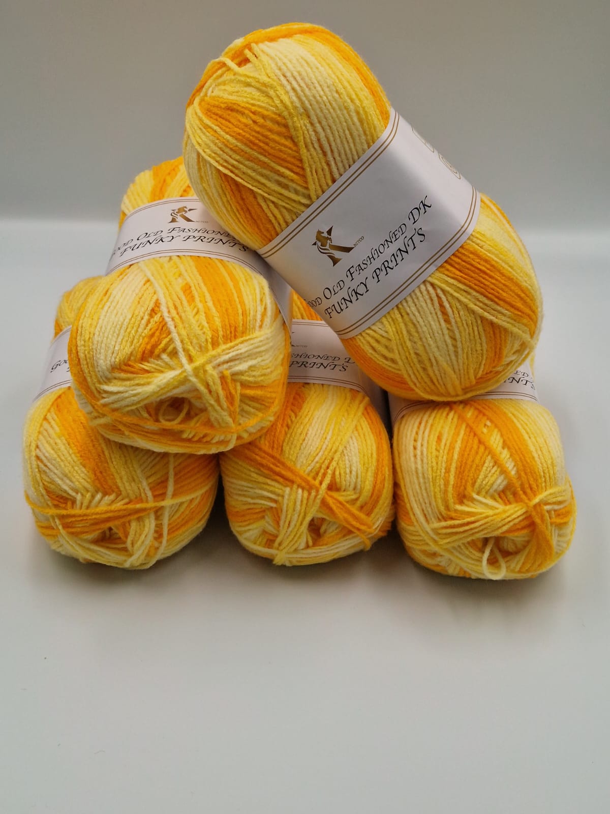 Knitco Good Old Fashioned Funky Prints DK 5 x 100g - 100% Acrylic Knitting Crochet Yarn