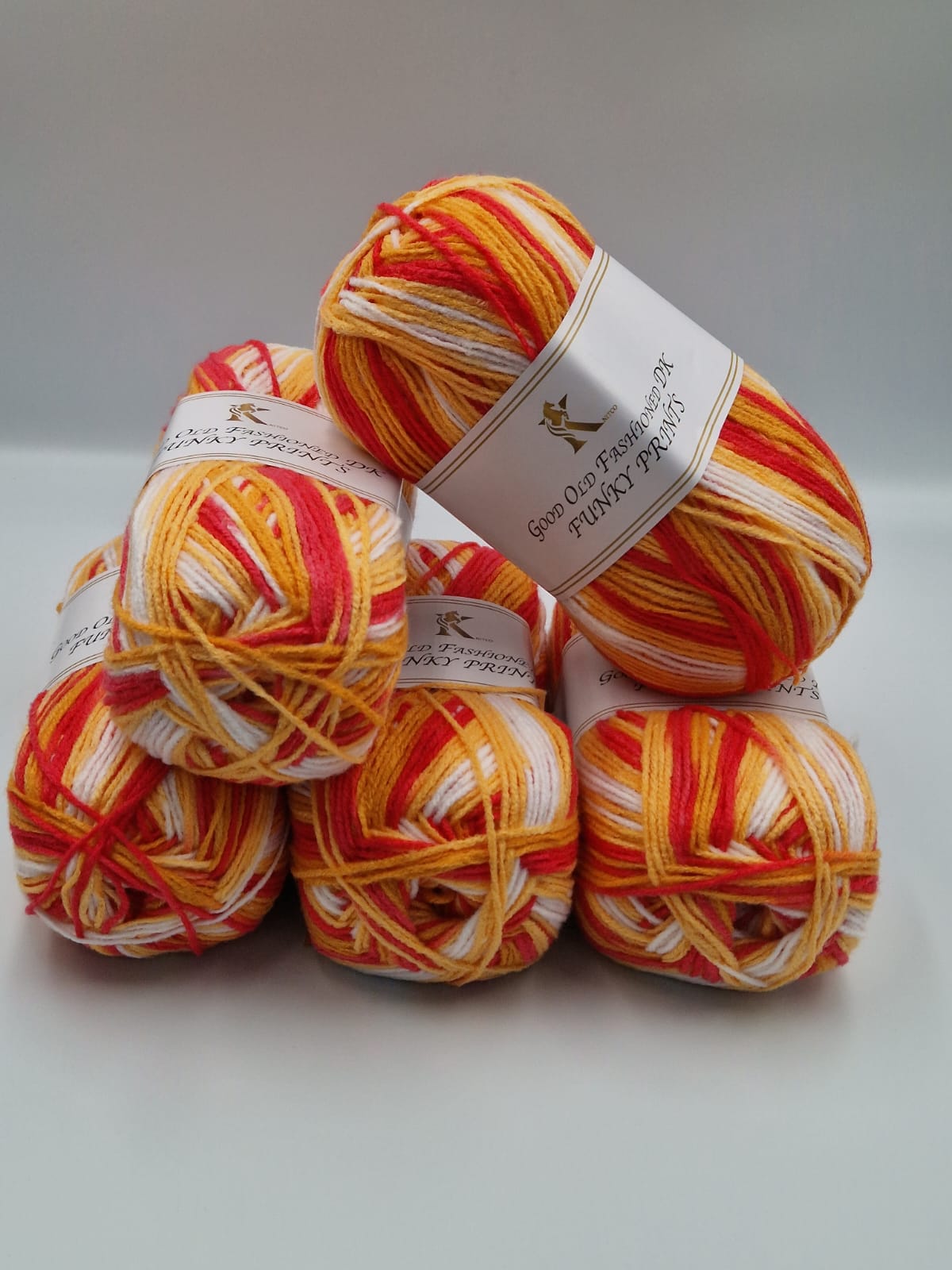 Knitco Good Old Fashioned Funky Prints DK 5 x 100g - 100% Acrylic Knitting Crochet Yarn