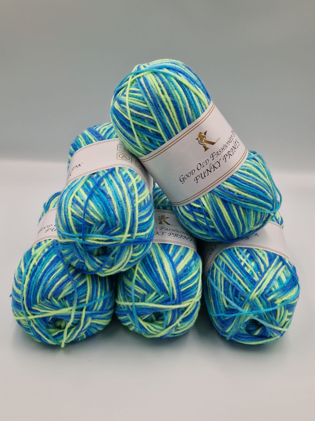 Knitco Good Old Fashioned Funky Prints DK 5 x 100g - 100% Acrylic Knitting Crochet Yarn
