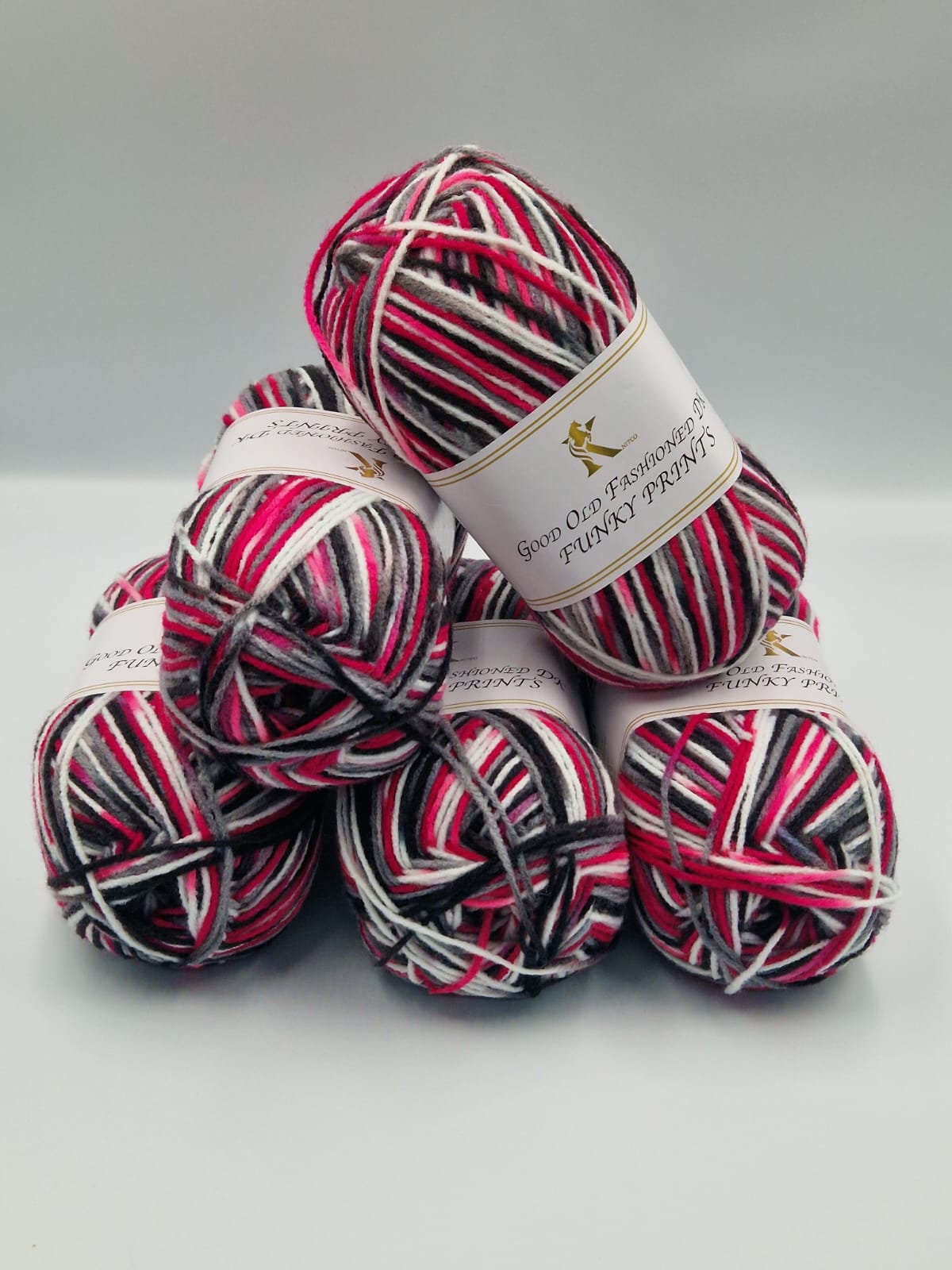 Knitco Good Old Fashioned Funky Prints DK 5 x 100g - 100% Acrylic Knitting Crochet Yarn