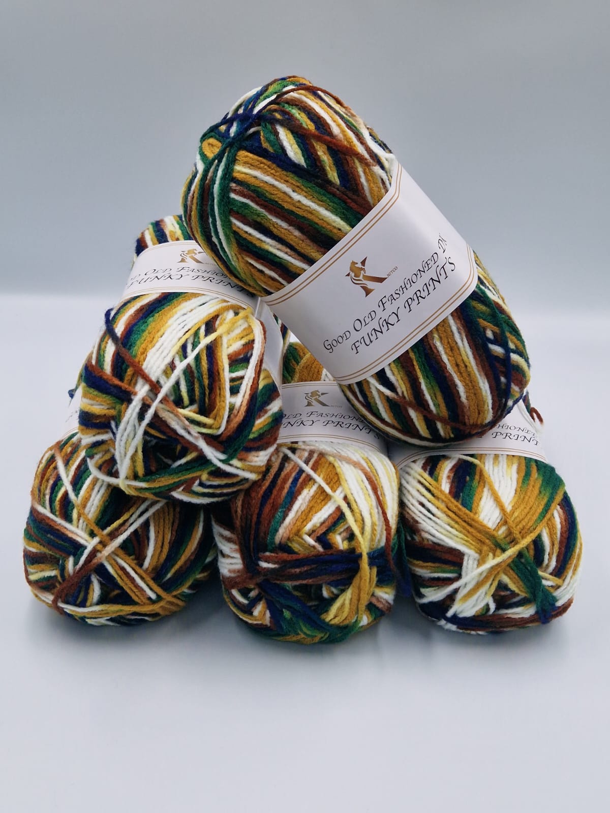 Knitco Good Old Fashioned Funky Prints DK 5 x 100g - 100% Acrylic Knitting Crochet Yarn