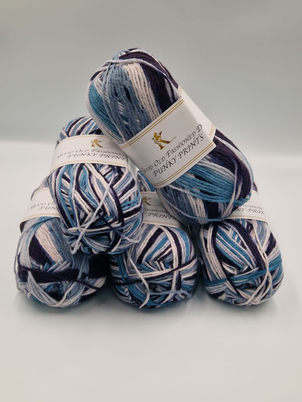 Knitco Good Old Fashioned Funky Prints DK 5 x 100g - 100% Acrylic Knitting Crochet Yarn
