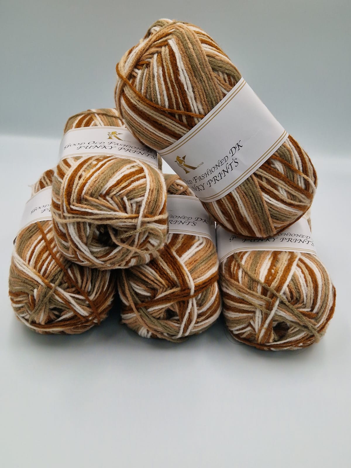 Knitco Good Old Fashioned Funky Prints DK 5 x 100g - 100% Acrylic Knitting Crochet Yarn