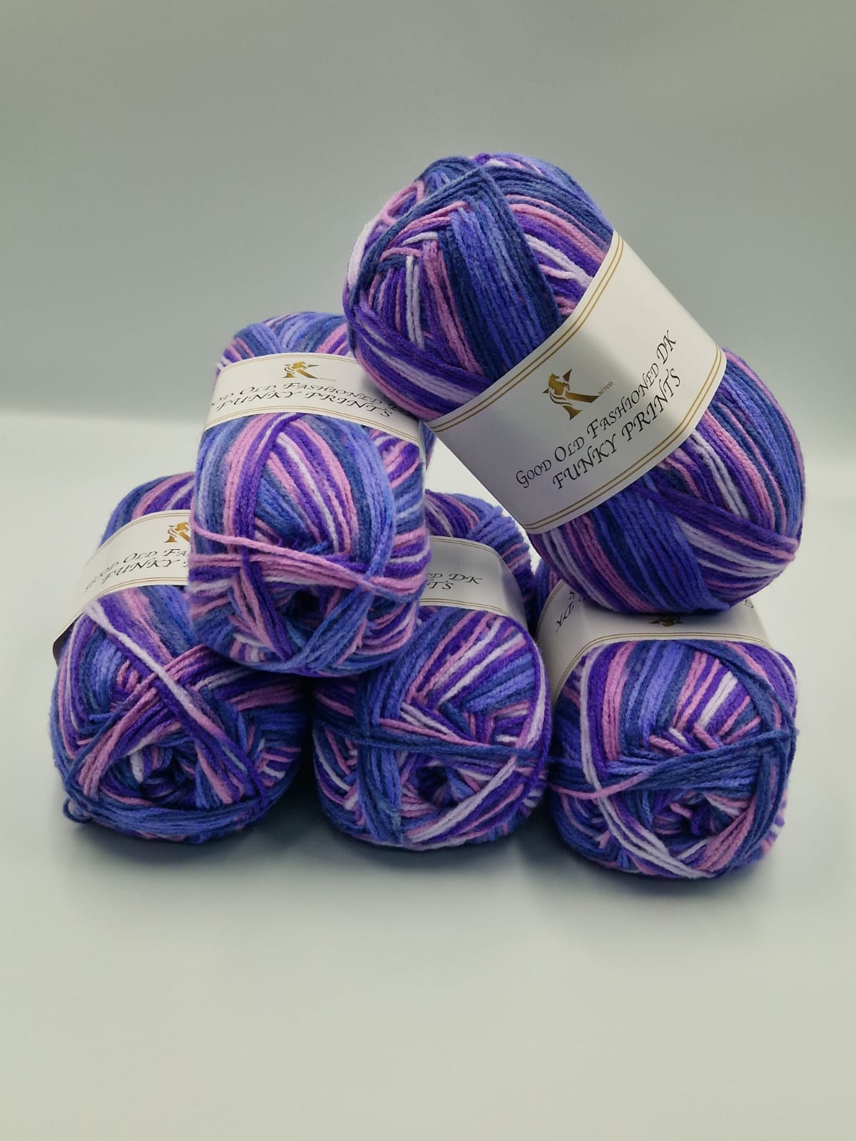 Knitco Good Old Fashioned Funky Prints DK 5 x 100g - 100% Acrylic Knitting Crochet Yarn