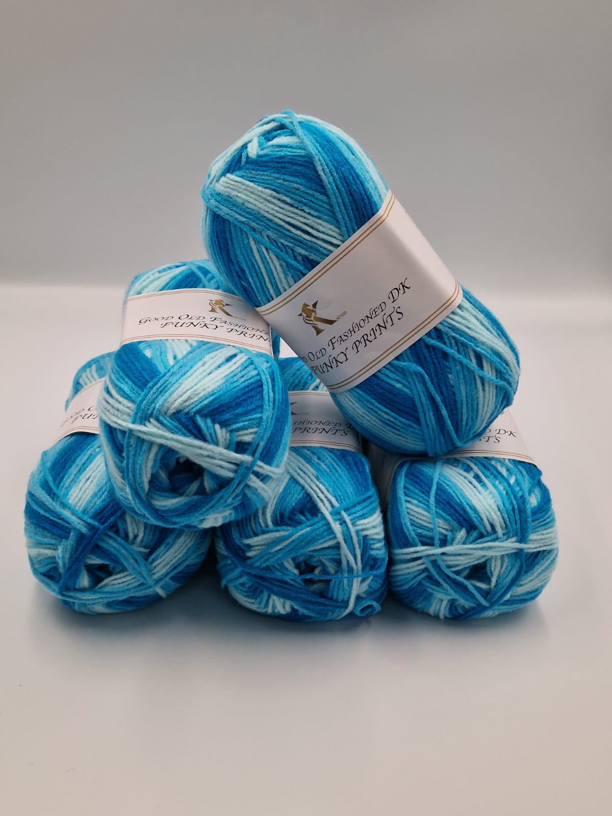Knitco Good Old Fashioned Funky Prints DK 5 x 100g - 100% Acrylic Knitting Crochet Yarn
