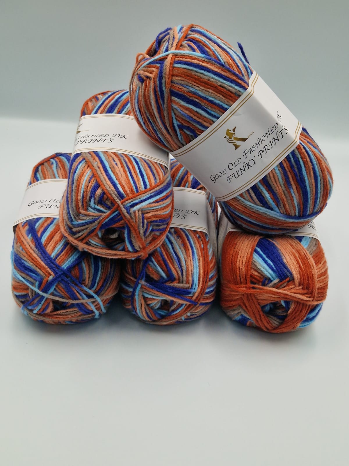 Knitco Good Old Fashioned Funky Prints DK 5 x 100g - 100% Acrylic Knitting Crochet Yarn