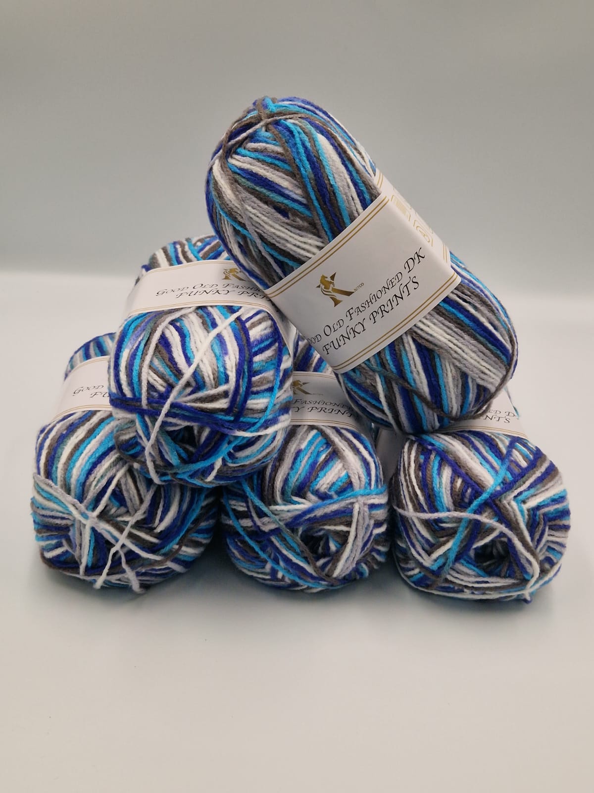 Knitco Good Old Fashioned Funky Prints DK 5 x 100g - 100% Acrylic Knitting Crochet Yarn
