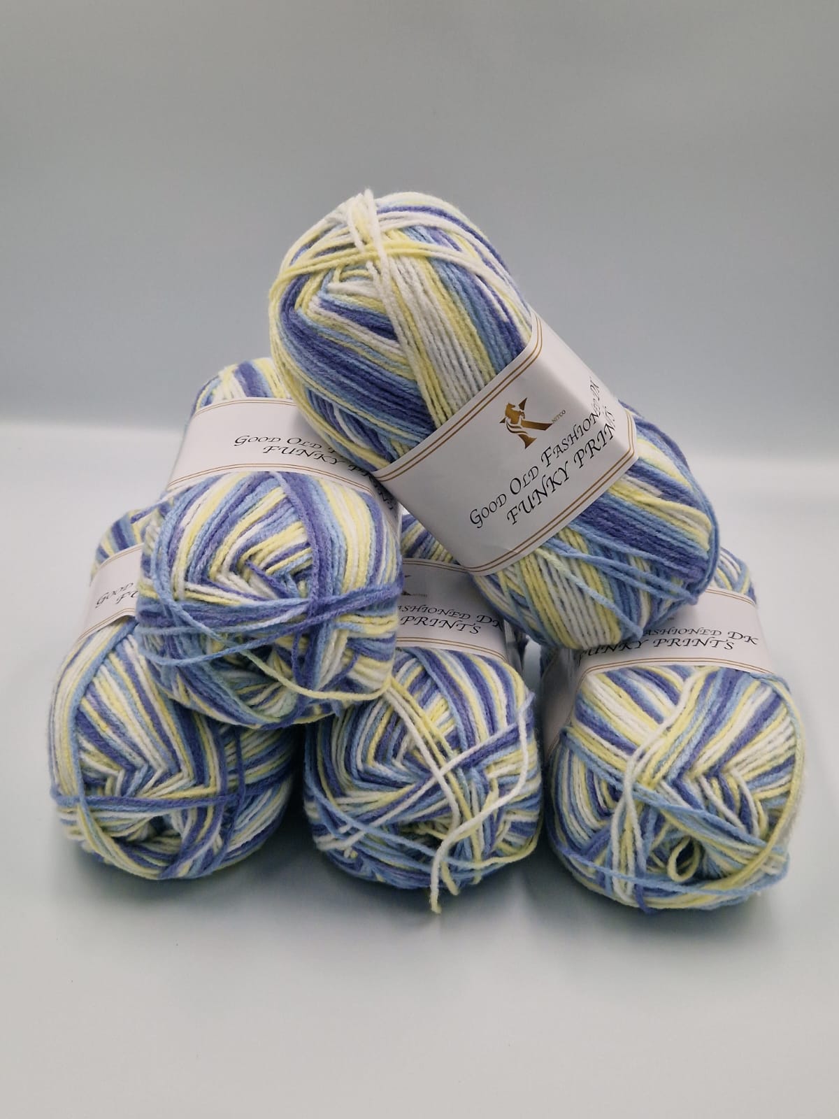 Knitco Good Old Fashioned Funky Prints DK 5 x 100g - 100% Acrylic Knitting Crochet Yarn