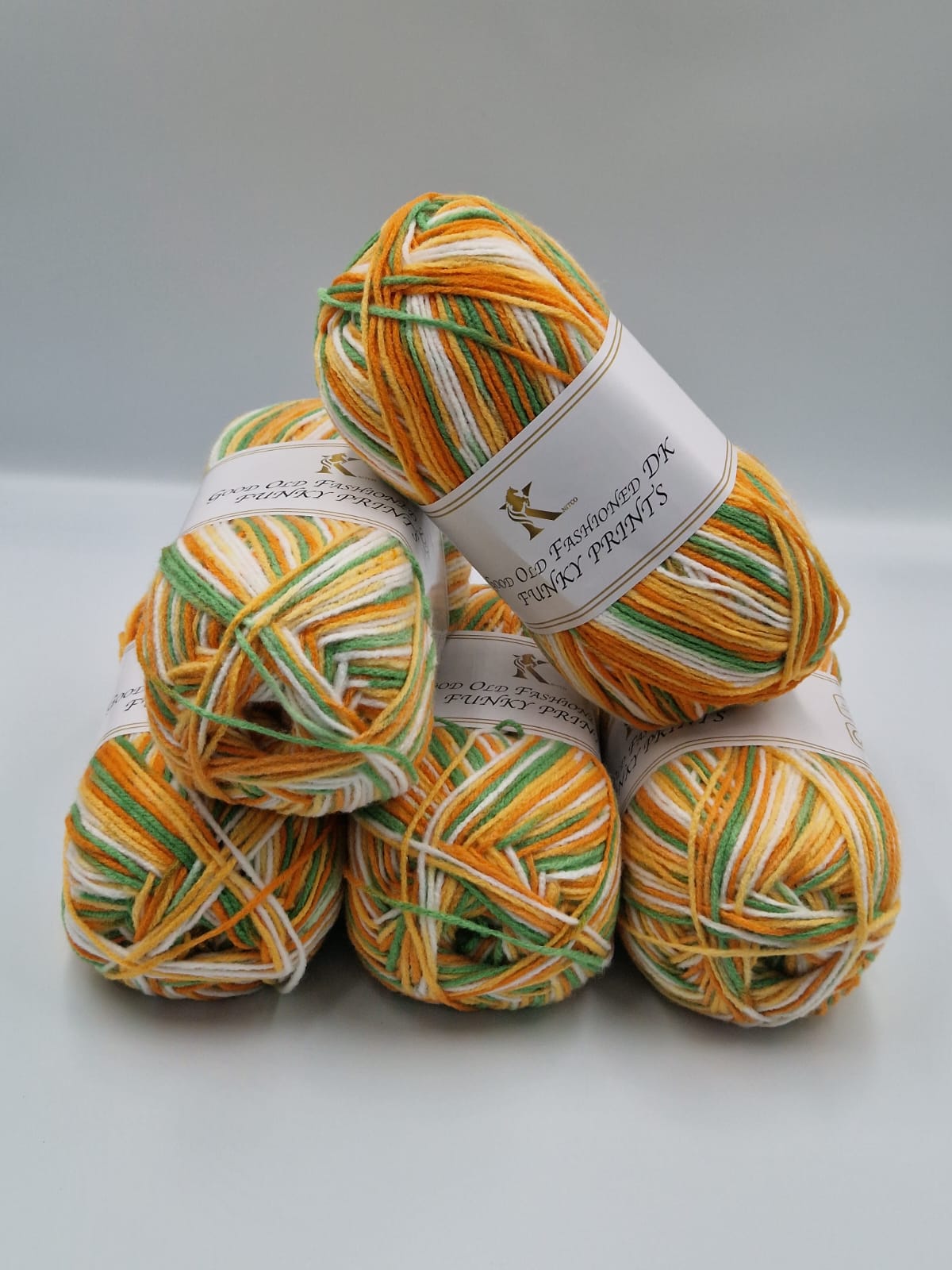 Knitco Good Old Fashioned Funky Prints DK 5 x 100g - 100% Acrylic Knitting Crochet Yarn