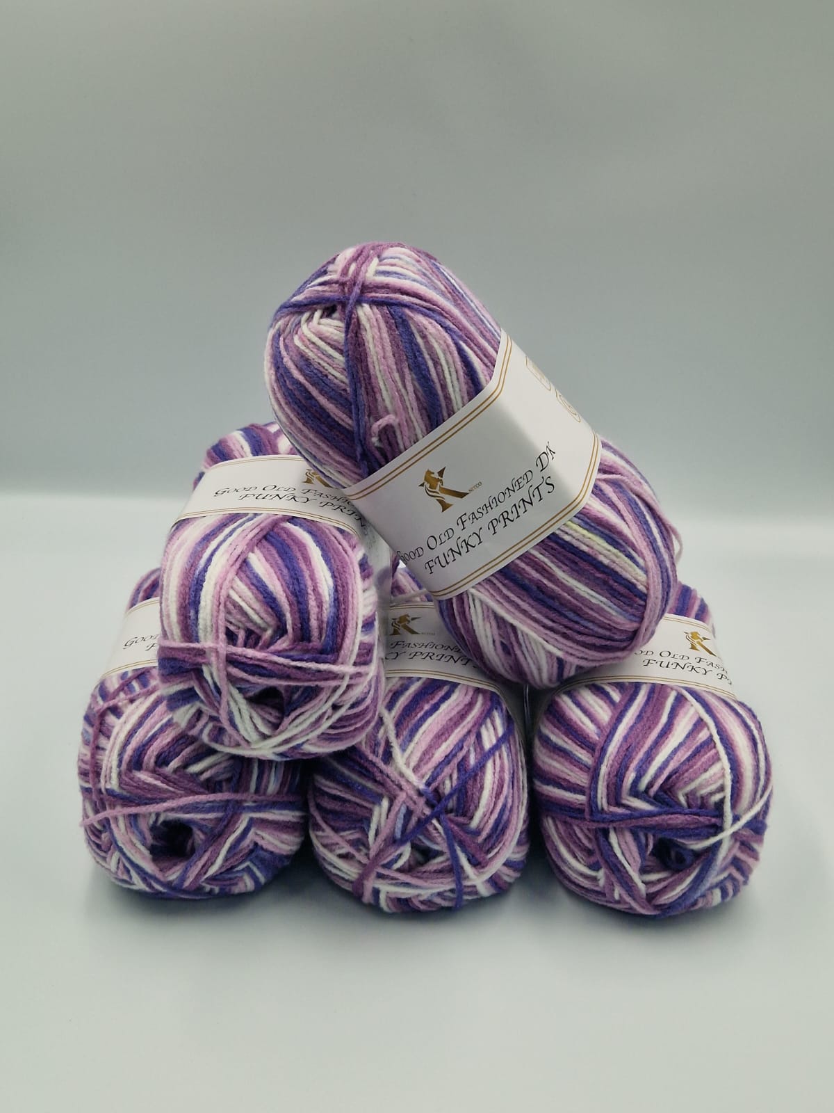 Knitco Good Old Fashioned Funky Prints DK 5 x 100g - 100% Acrylic Knitting Crochet Yarn