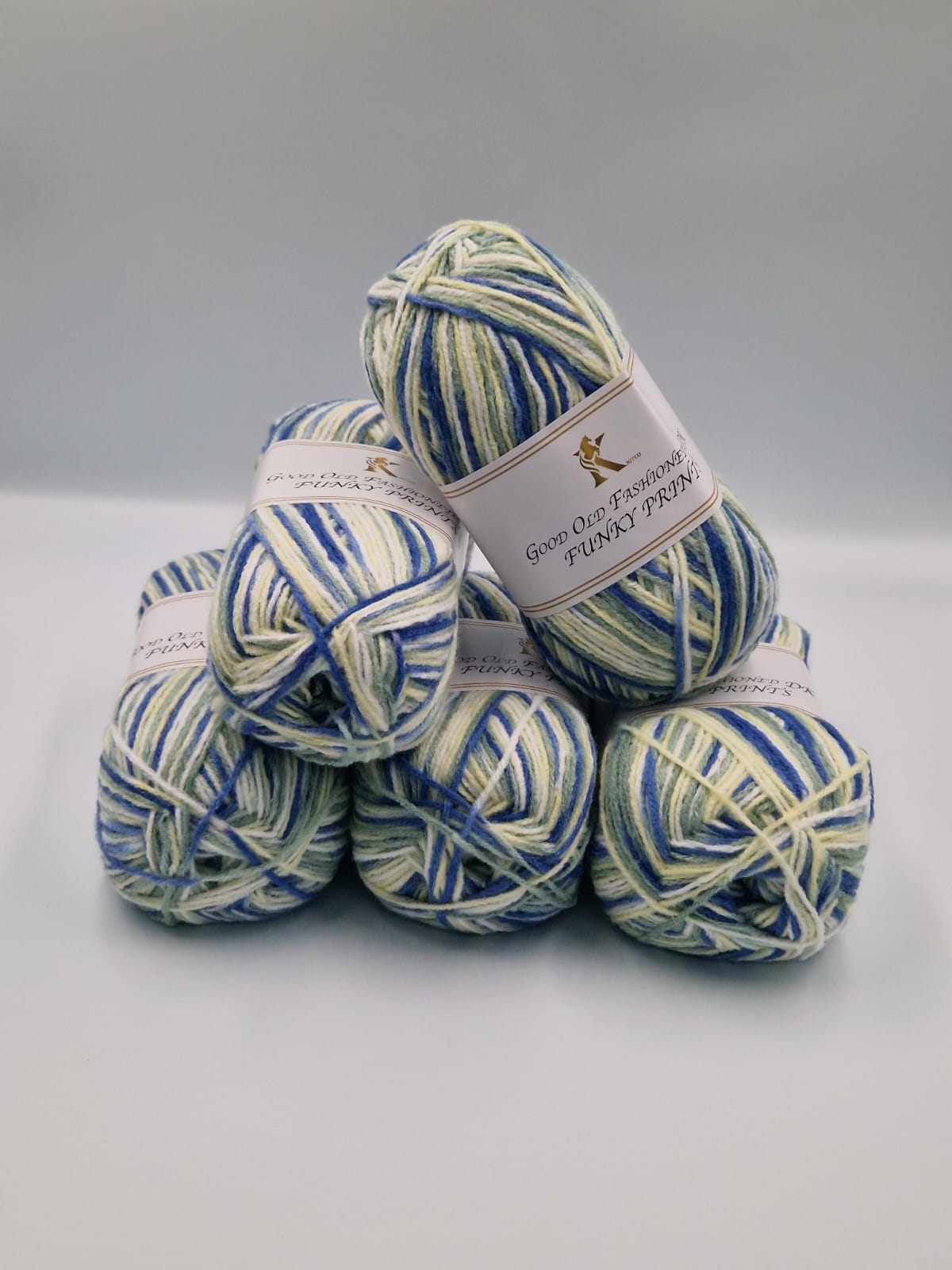 Knitco Good Old Fashioned Funky Prints DK 5 x 100g - 100% Acrylic Knitting Crochet Yarn