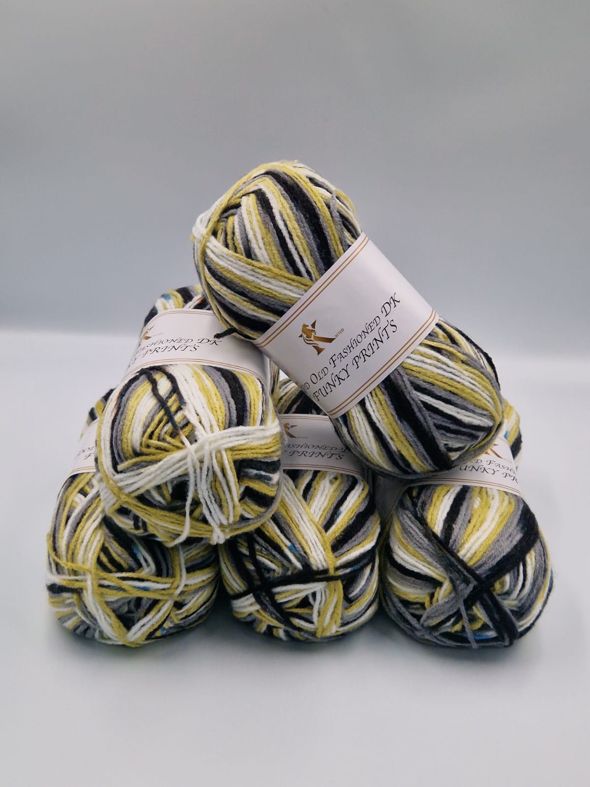 Knitco Good Old Fashioned Funky Prints DK 5 x 100g - 100% Acrylic Knitting Crochet Yarn