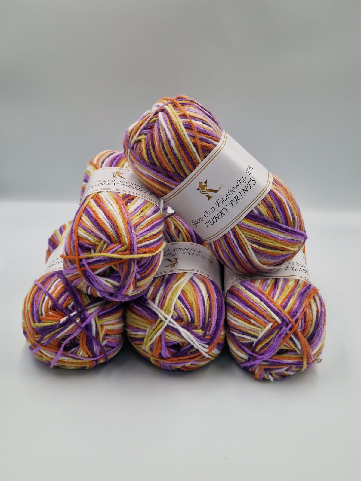 Knitco Good Old Fashioned Funky Prints DK 5 x 100g - 100% Acrylic Knitting Crochet Yarn