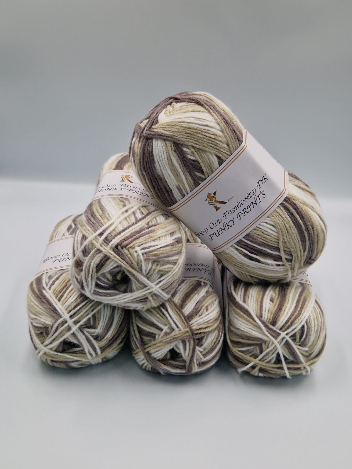 Knitco Good Old Fashioned Funky Prints DK 5 x 100g - 100% Acrylic Knitting Crochet Yarn