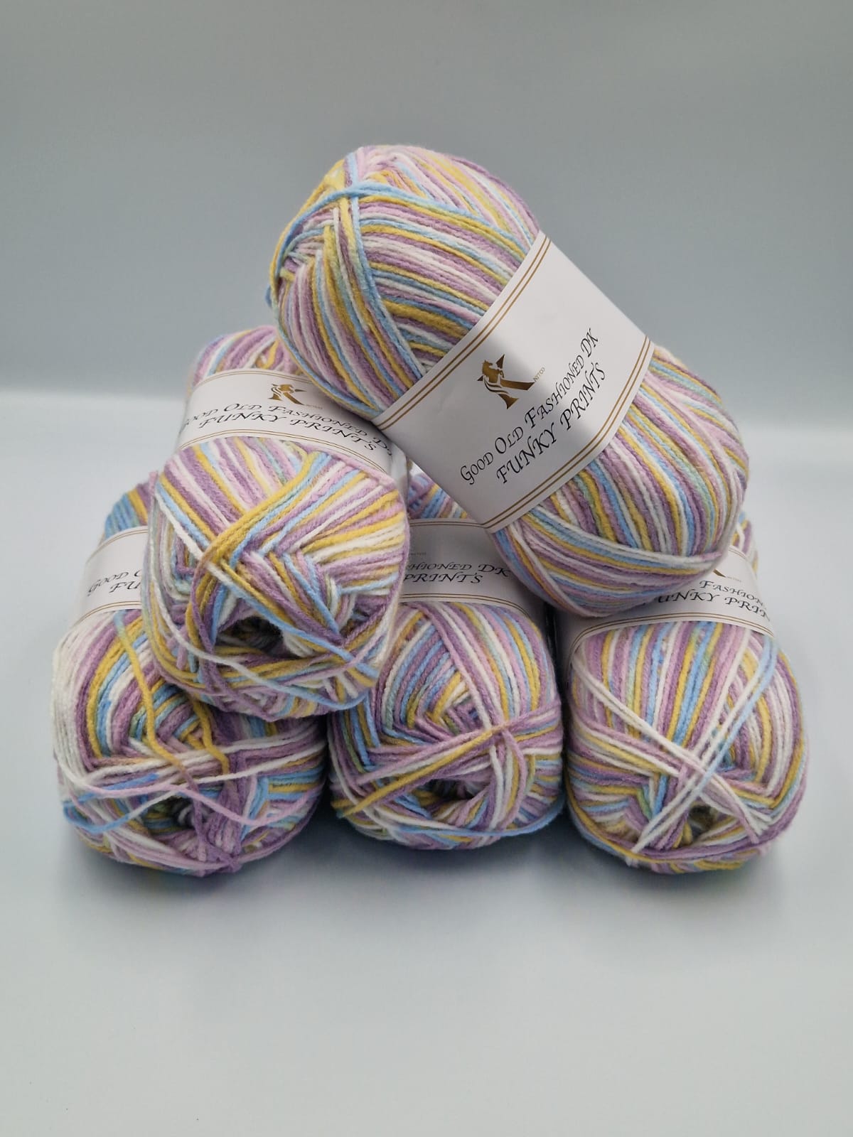 Knitco Good Old Fashioned Funky Prints DK 5 x 100g - 100% Acrylic Knitting Crochet Yarn