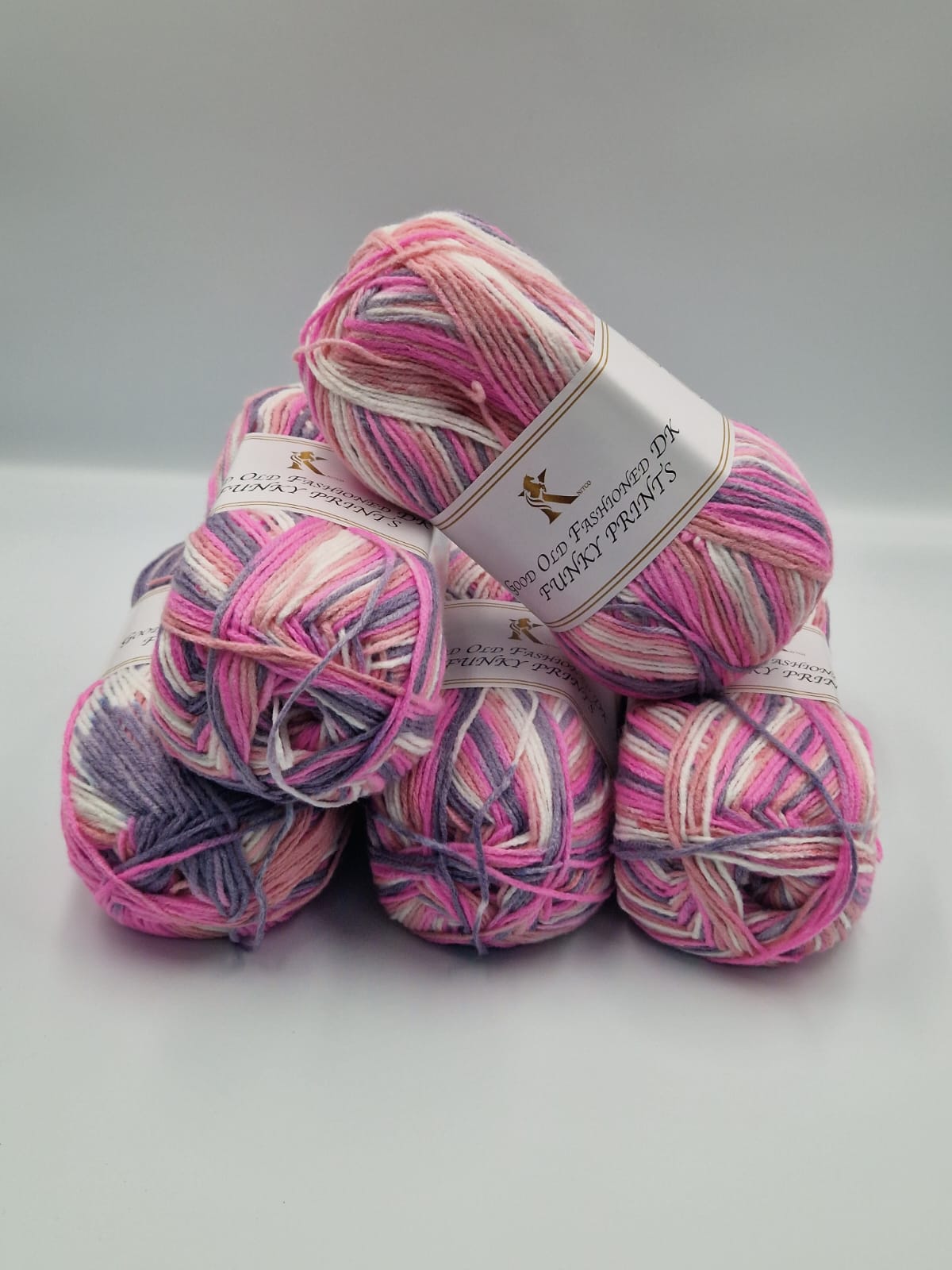 Knitco Good Old Fashioned Funky Prints DK 5 x 100g - 100% Acrylic Knitting Crochet Yarn