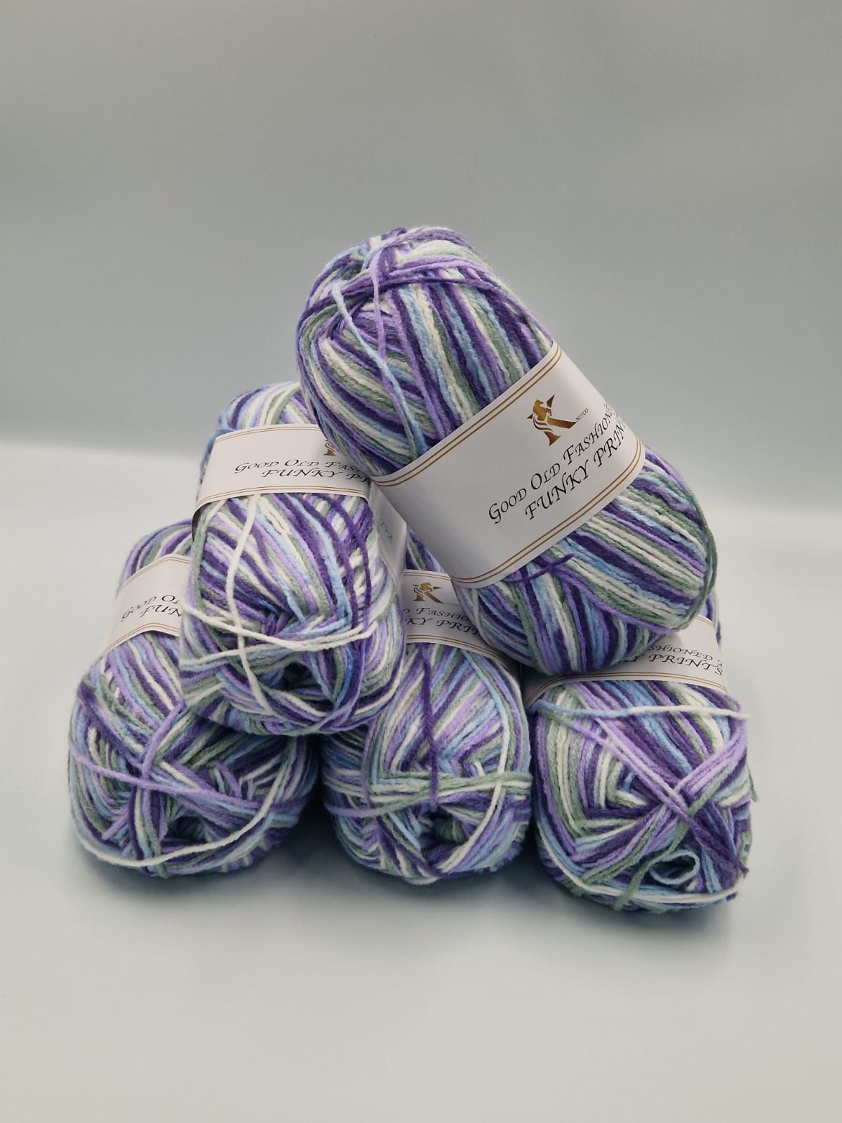 Knitco Good Old Fashioned Funky Prints DK 5 x 100g - 100% Acrylic Knitting Crochet Yarn