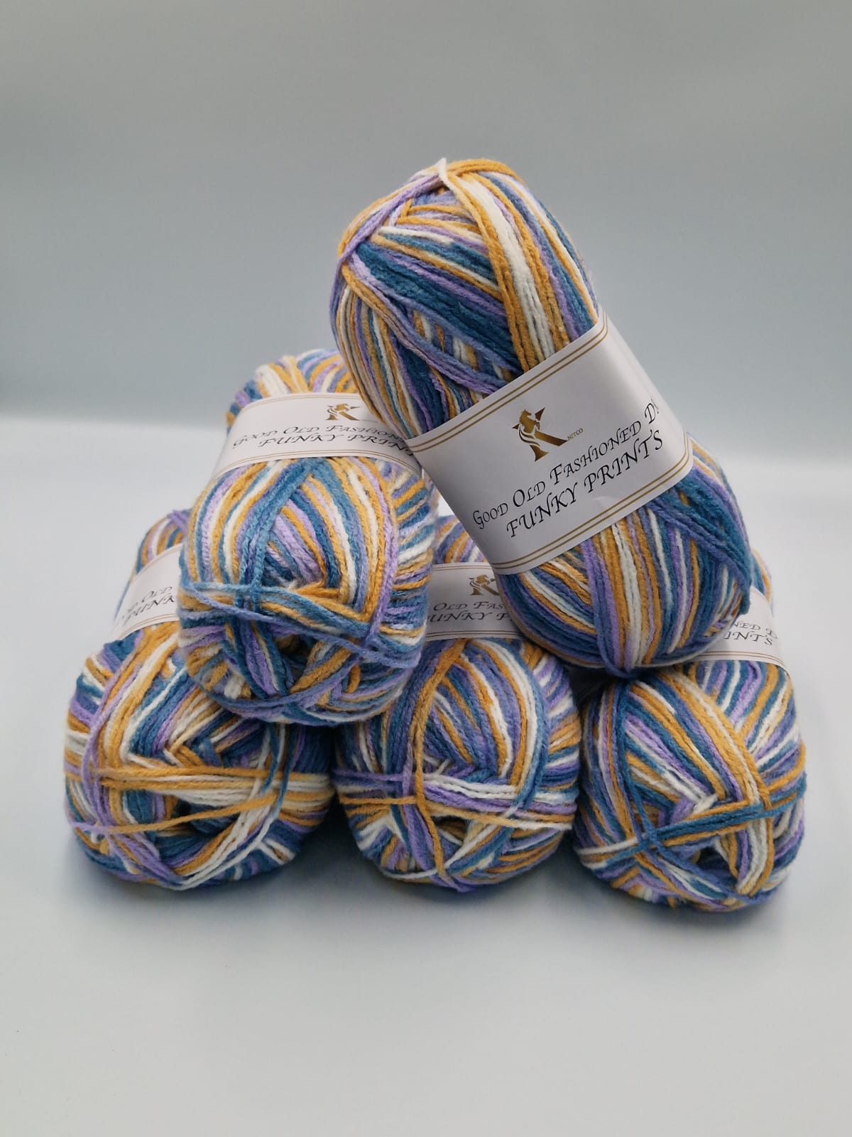Knitco Good Old Fashioned Funky Prints DK 5 x 100g - 100% Acrylic Knitting Crochet Yarn