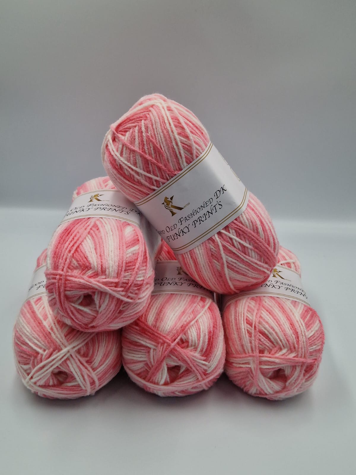 Knitco Good Old Fashioned Funky Prints DK 5 x 100g - 100% Acrylic Knitting Crochet Yarn