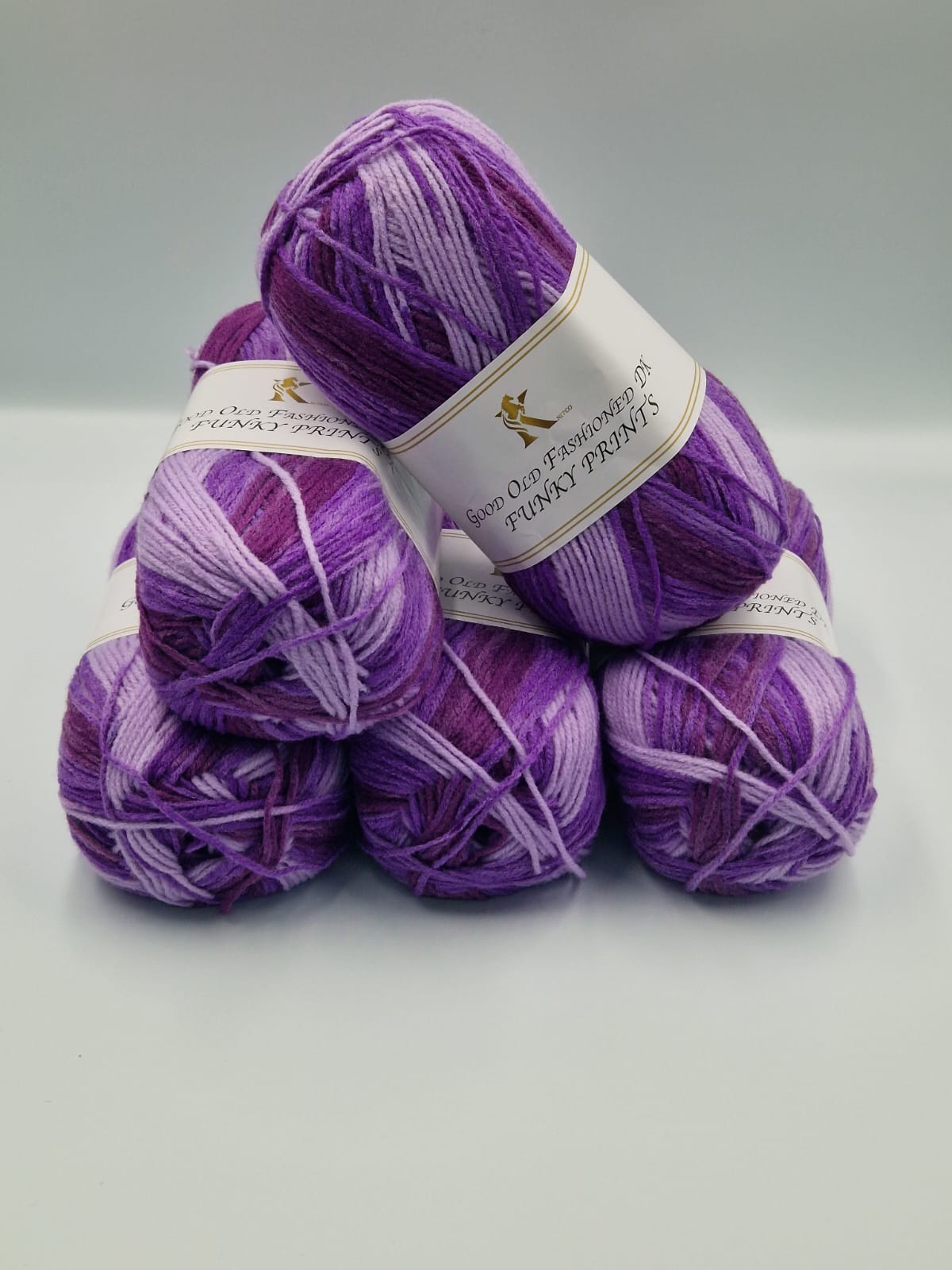 Knitco Good Old Fashioned Funky Prints DK 5 x 100g - 100% Acrylic Knitting Crochet Yarn