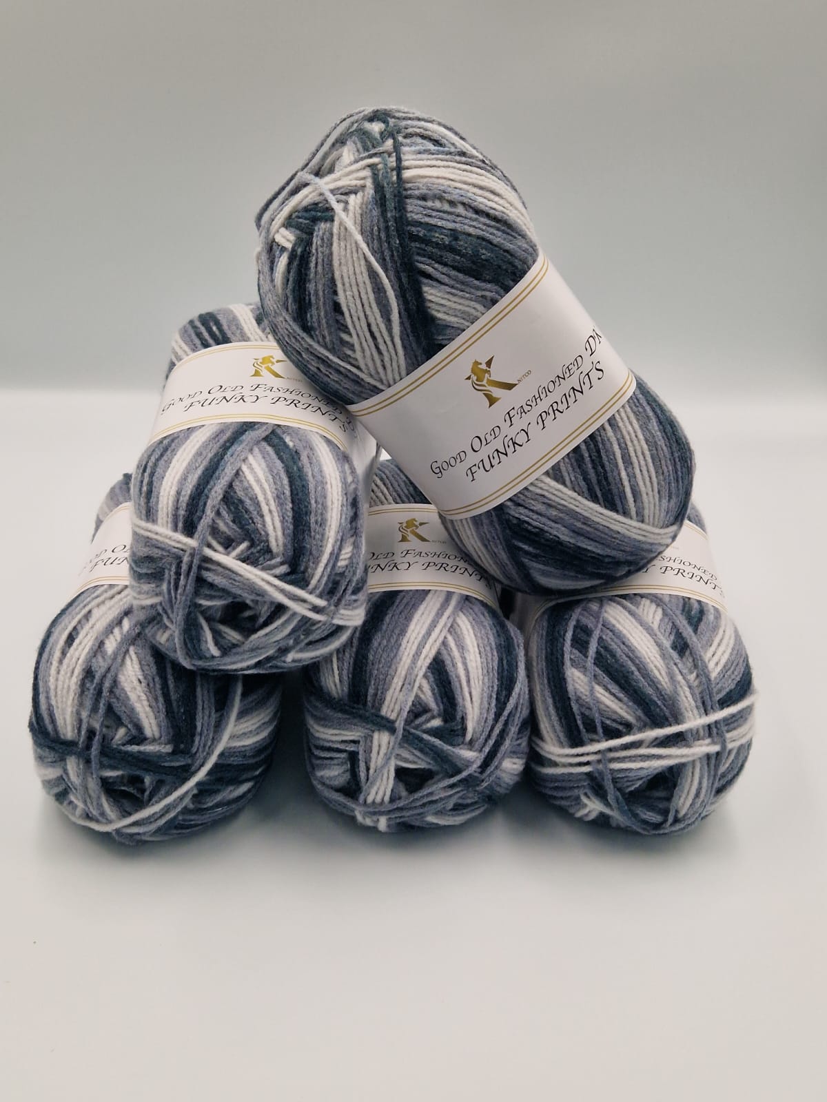 Knitco Good Old Fashioned Funky Prints DK 5 x 100g - 100% Acrylic Knitting Crochet Yarn