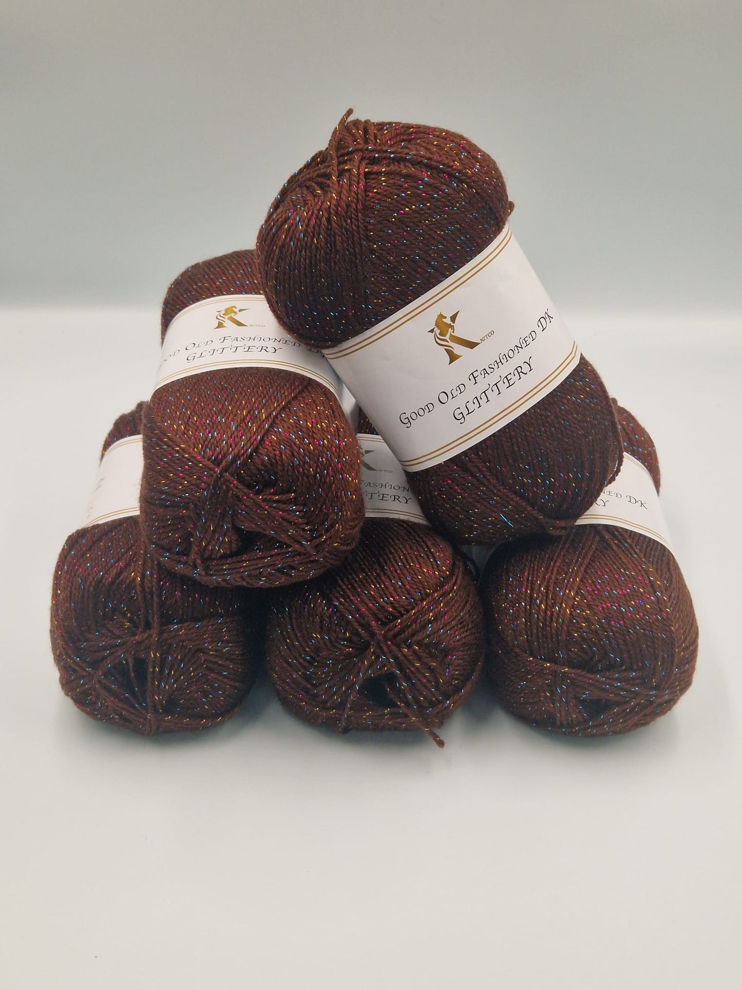Knitco Good Old Fashioned Glittery DK 5 x 100g - 270m - 95% Acrylic - 5% Silk Knitting Crochet Yarn