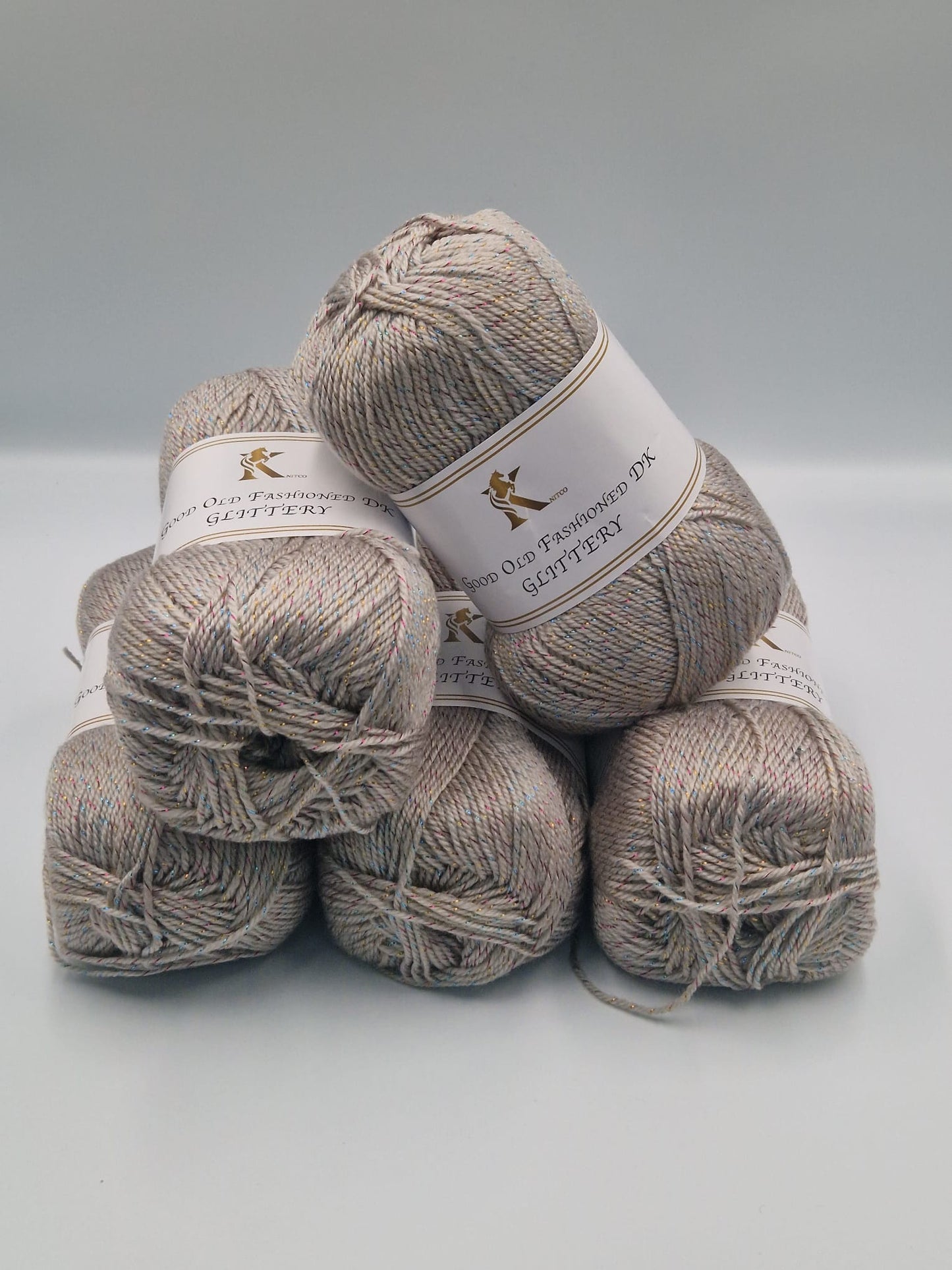 Knitco Good Old Fashioned Glittery DK 5 x 100g - 270m - 95% Acrylic - 5% Silk Knitting Crochet Yarn