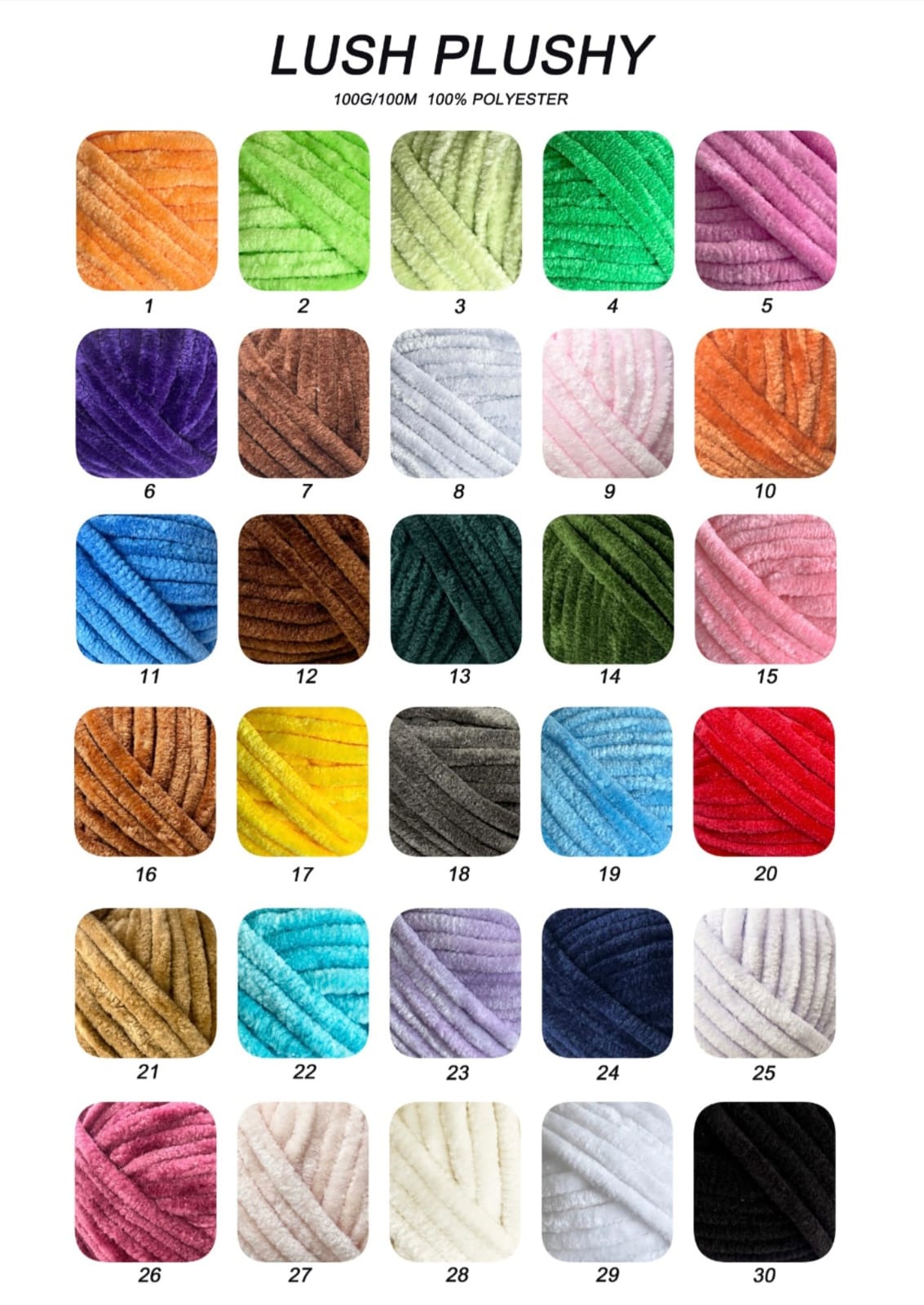 Knitco Lushy Plushy 5 x 100g - 100m - 100% Polyester Knitting Crochet Yarn