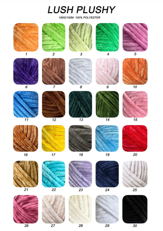 Knitco Lushy Plushy 5 x 100g - 100m - 100% Polyester Knitting Crochet Yarn