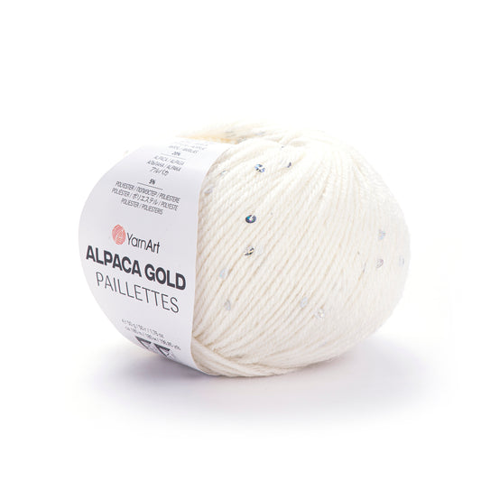 YarnArt Alpaca Gold Paillettes 5 x 50g - 180m - 20% Alpaca - 5% Polyester - 75% Acrylic Knitting Crochet Yarn