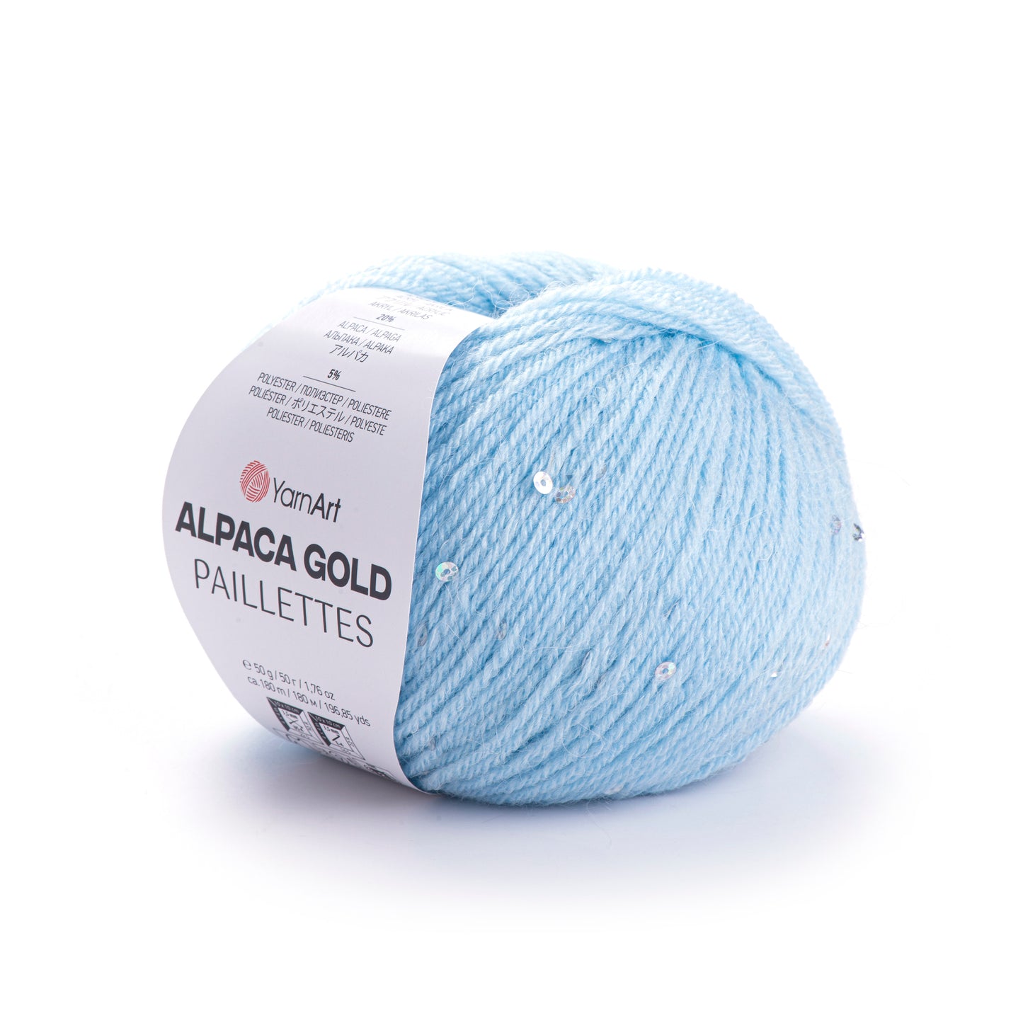 YarnArt Alpaca Gold Paillettes 5 x 50g - 180m - 20% Alpaca - 5% Polyester - 75% Acrylic Knitting Crochet Yarn