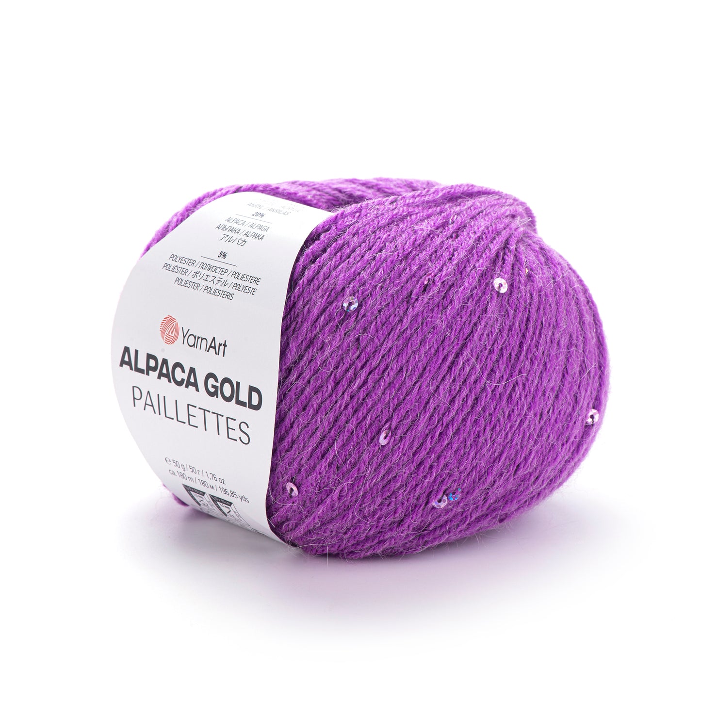 YarnArt Alpaca Gold Paillettes 5 x 50g - 180m - 20% Alpaca - 5% Polyester - 75% Acrylic Knitting Crochet Yarn