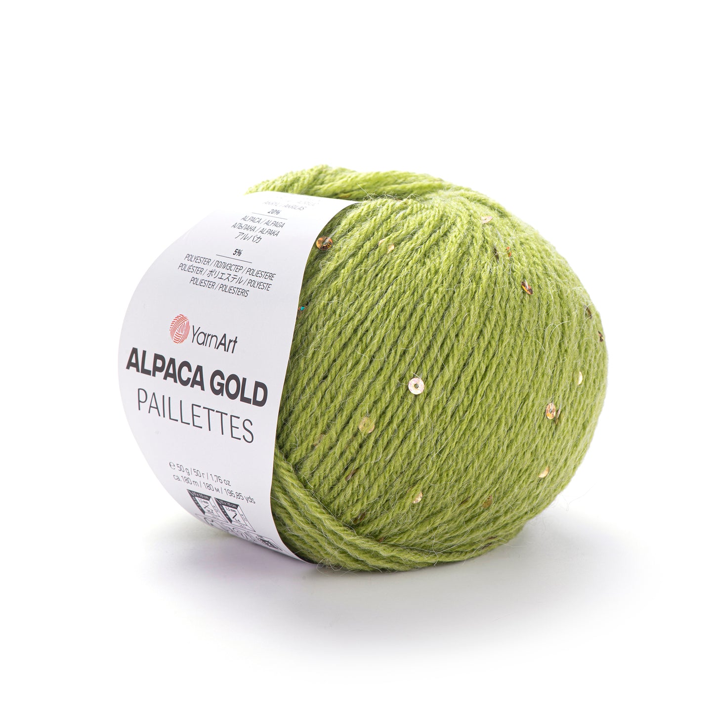 YarnArt Alpaca Gold Paillettes 5 x 50g - 180m - 20% Alpaca - 5% Polyester - 75% Acrylic Knitting Crochet Yarn