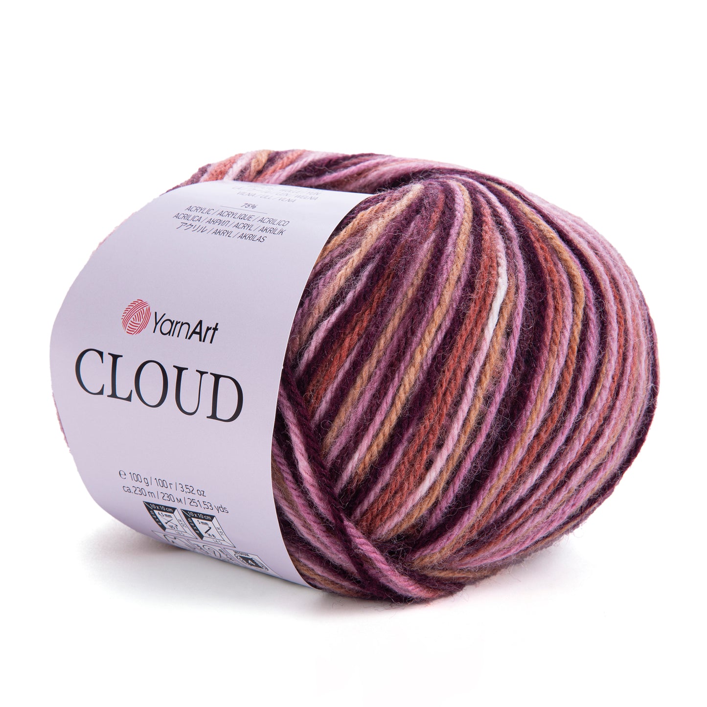 YarnArt Cloud 5 x 100g - 230m - 25% Wool - 75% Acrylic Aran Knitting Crochet Yarn