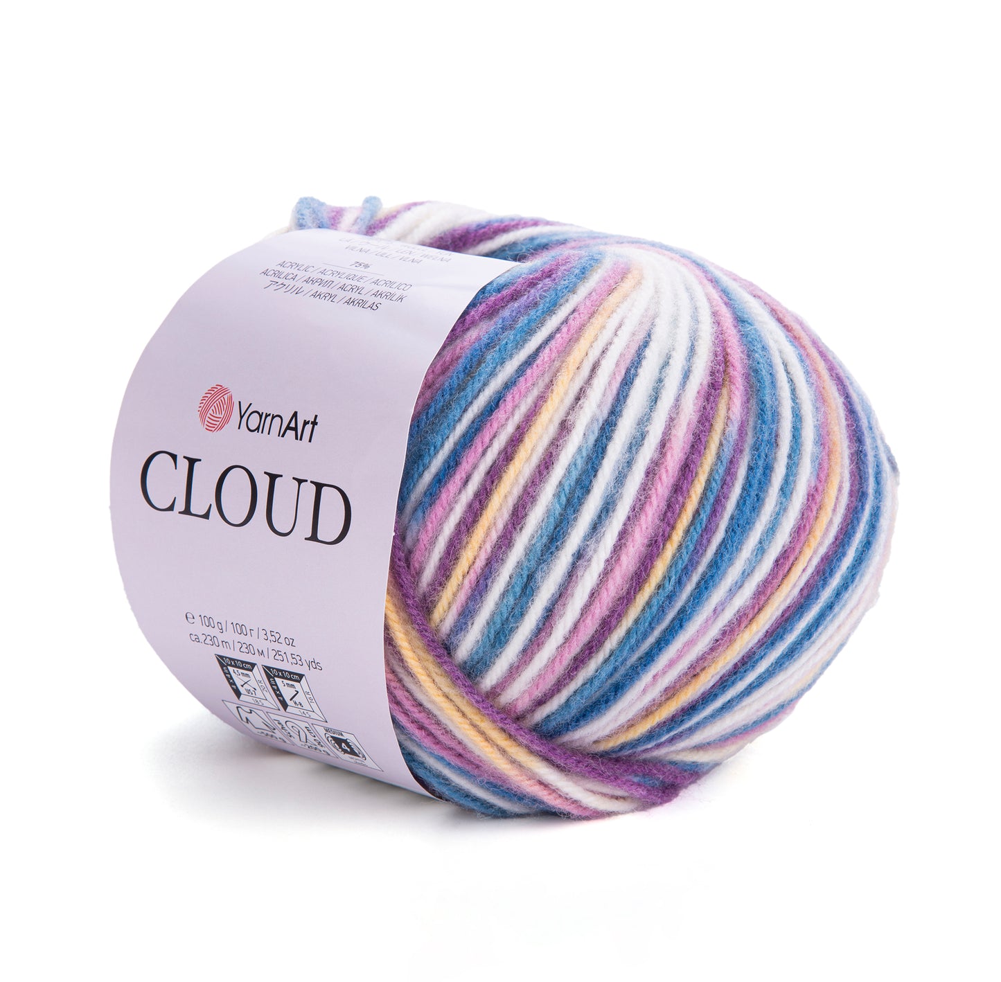 YarnArt Cloud 5 x 100g - 230m - 25% Wool - 75% Acrylic Aran Knitting Crochet Yarn