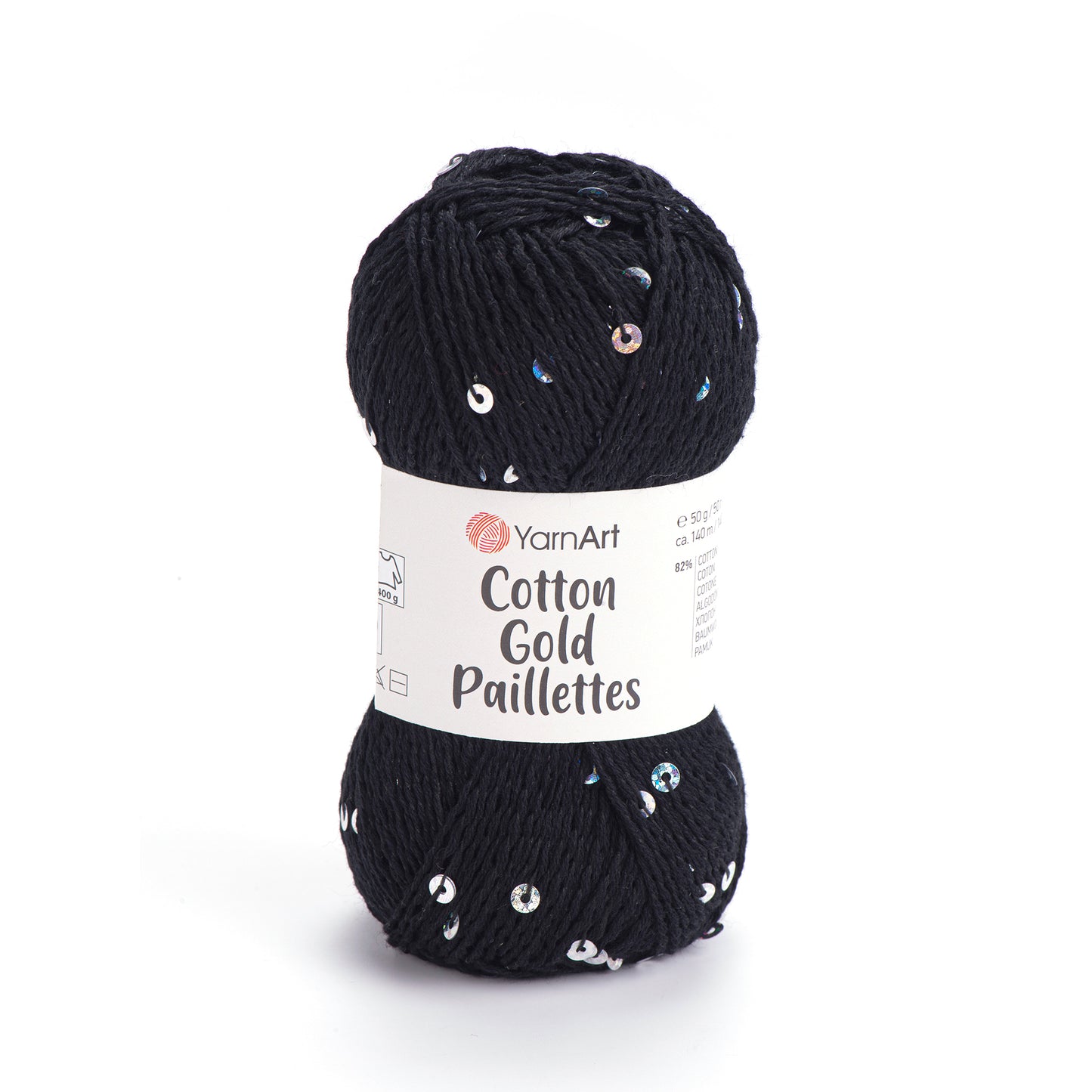 YarnArt Cotton Gold Paillettes 5 x 50g - 140m - 82% Cotton - 18% Polyester Knitting Crochet Yarn