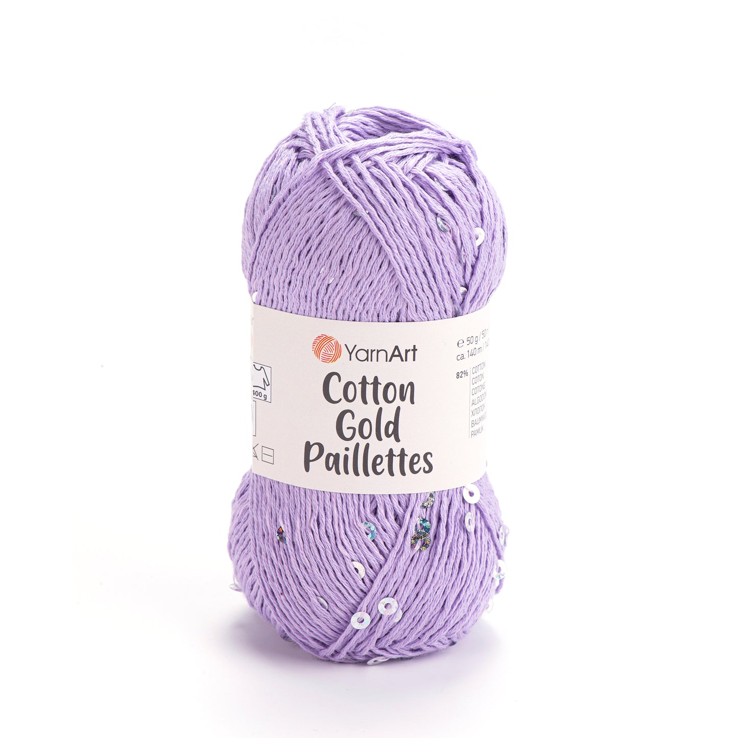YarnArt Cotton Gold Paillettes 5 x 50g - 140m - 82% Cotton - 18% Polyester Knitting Crochet Yarn