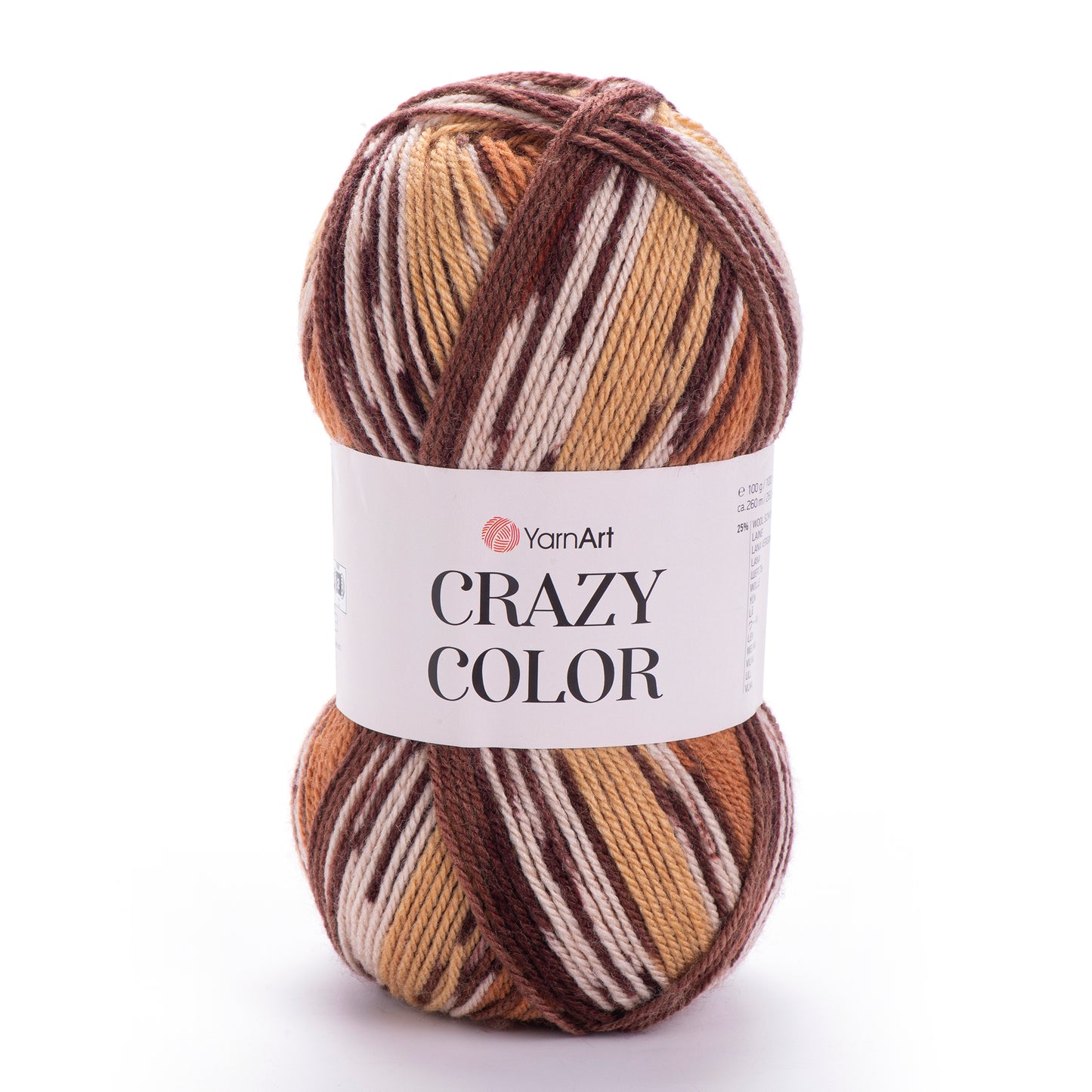 YarnArt Crazy Color DK 5 x 100g - 260m - 25% Wool - 75% Acrylic Knitting Crochet Yarn